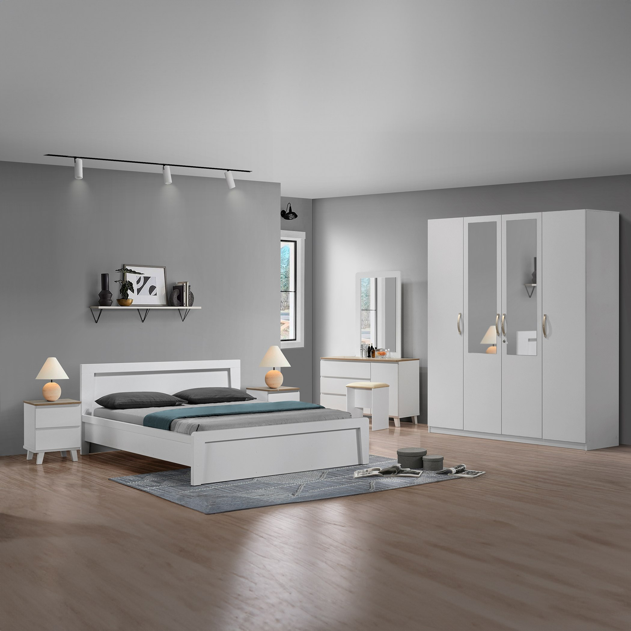 Movo Kulltorp Plus 6-Piece Queen Bedroom Set - 160x200 cm-hbxfurniture-bedsandbedsets-bedroomsets-queen-image-26