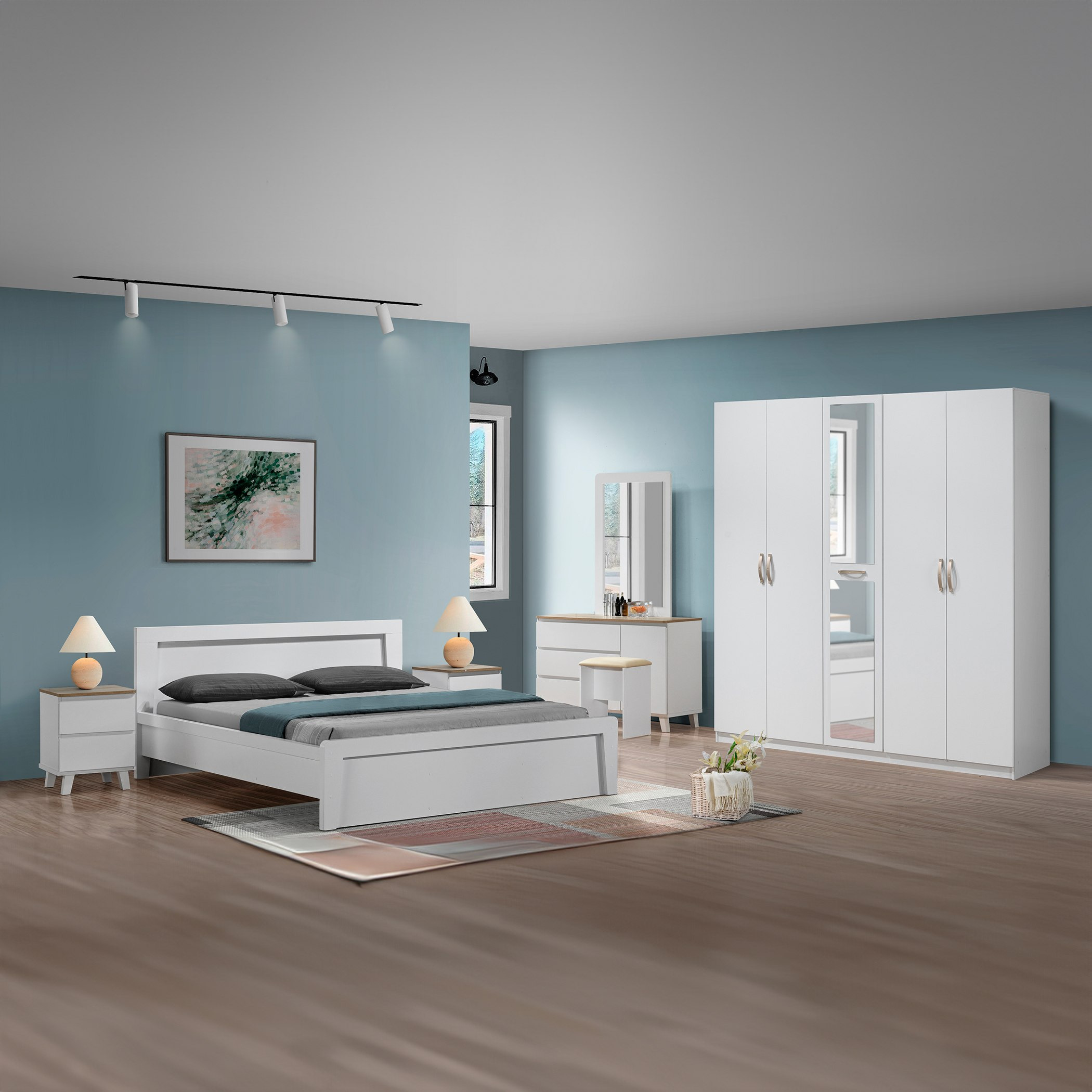 Movo Kulltorp Plus 6-Piece Queen Bedroom Set - 160x200 cm-hbxfurniture-bedsandbedsets-bedroomsets-queen-image-27