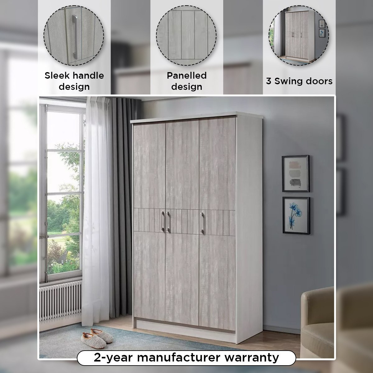 Movo Liverpool 3-Door Wardrobe-hbxfurniture-wardrobes-image-11