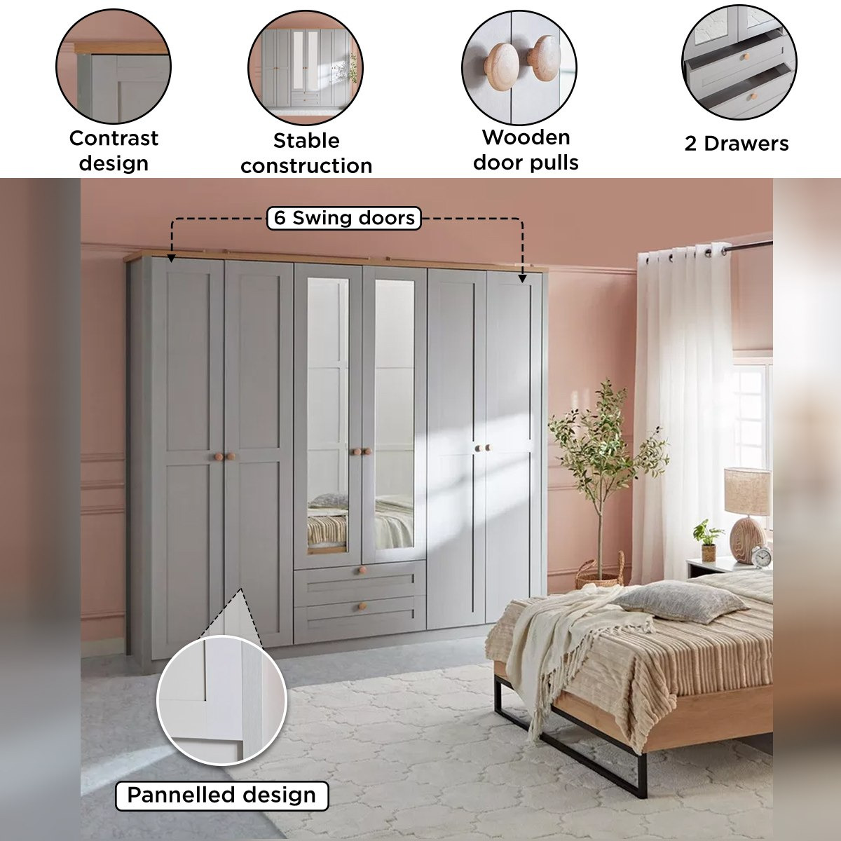 خزانة ملابس- 6 أبواب من فينشي-hbxfurniture-wardrobes-image-5
