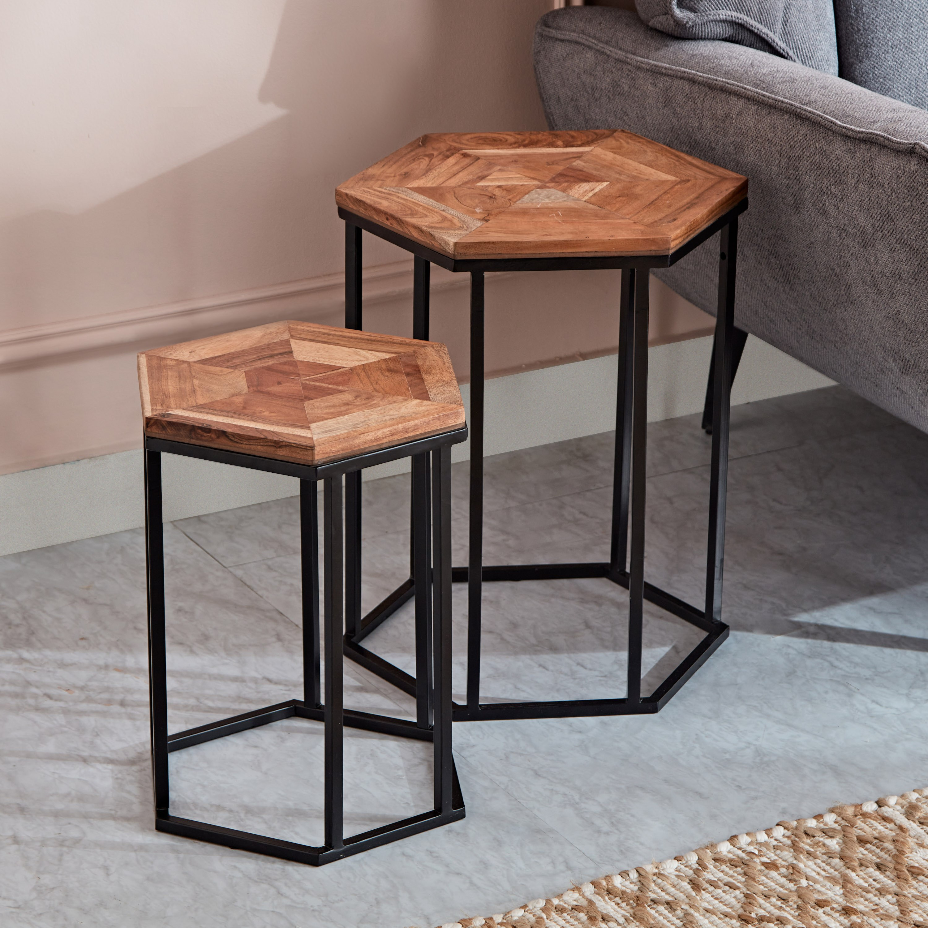 Cavon Chevron Nest of Tables - Set of 2-hbxfurniture-livingroom-nestingtables-image-2