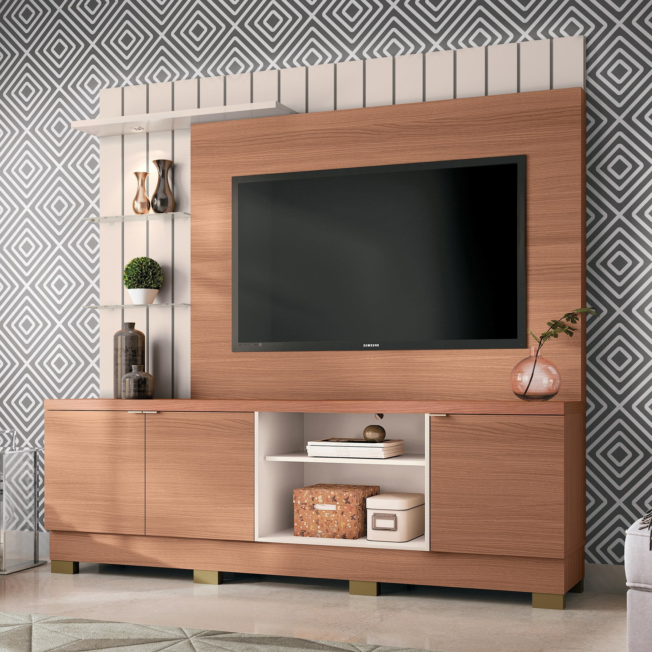 وحدة حائط لأجهزة تلفاز حتى 60 بوصة من هايدن-hbxlivingroom-mediaunitsandstorage-wallunits-image-1