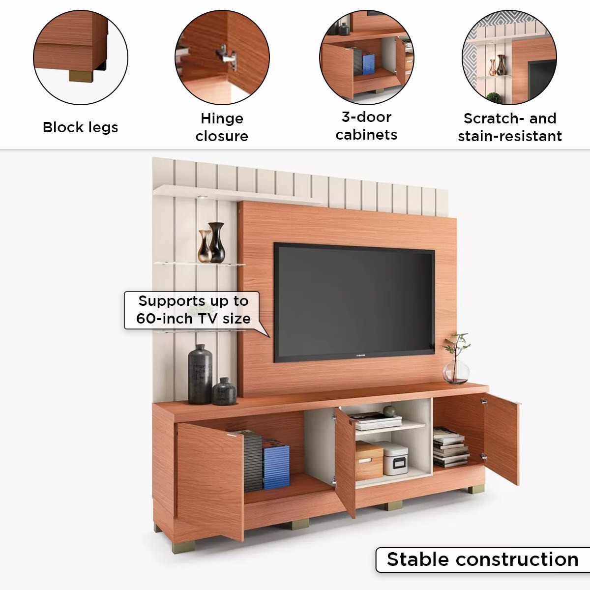 وحدة حائط لأجهزة تلفاز حتى 60 بوصة من هايدن-hbxlivingroom-mediaunitsandstorage-wallunits-image-5