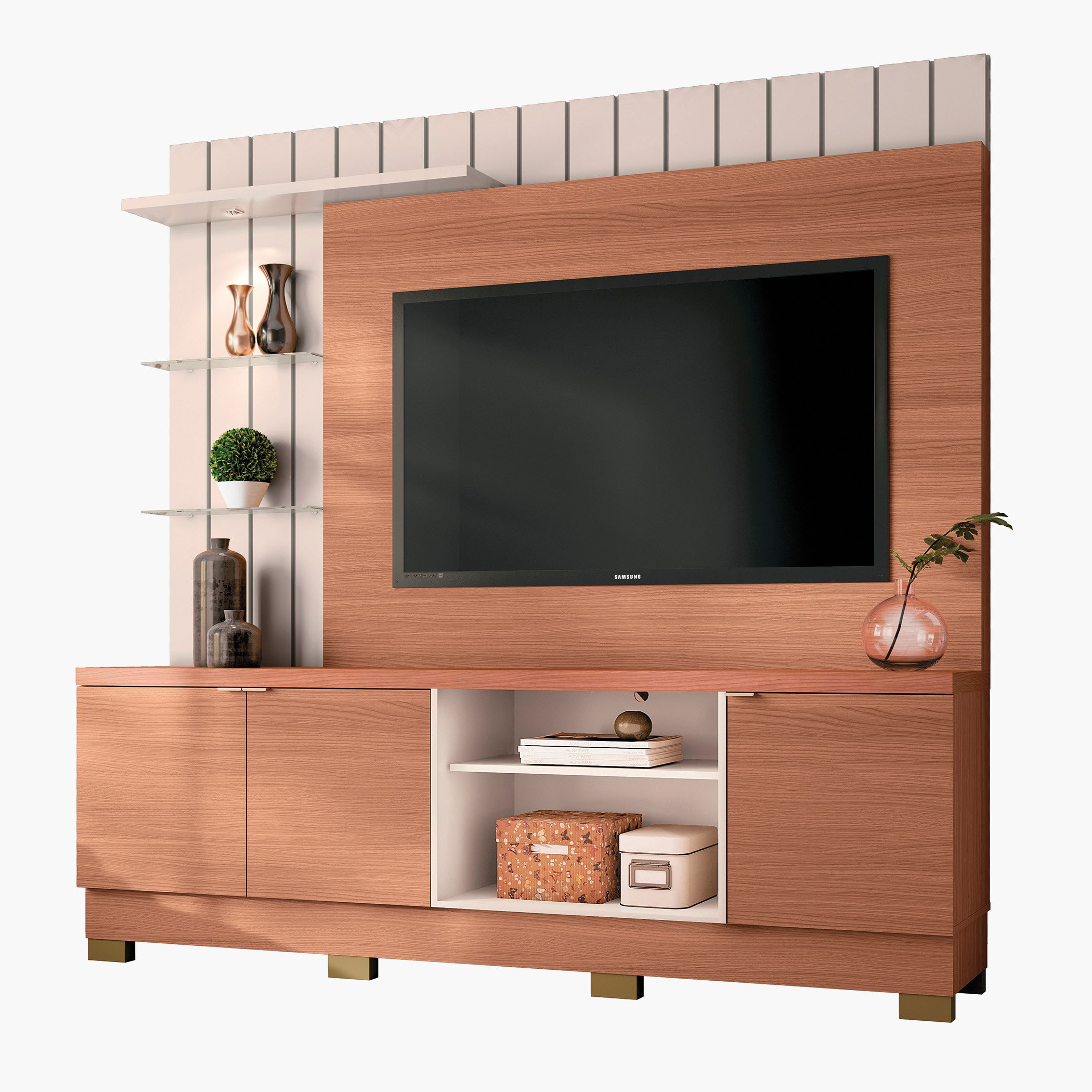 وحدة حائط لأجهزة تلفاز حتى 60 بوصة من هايدن-hbxlivingroom-mediaunitsandstorage-wallunits-image-9