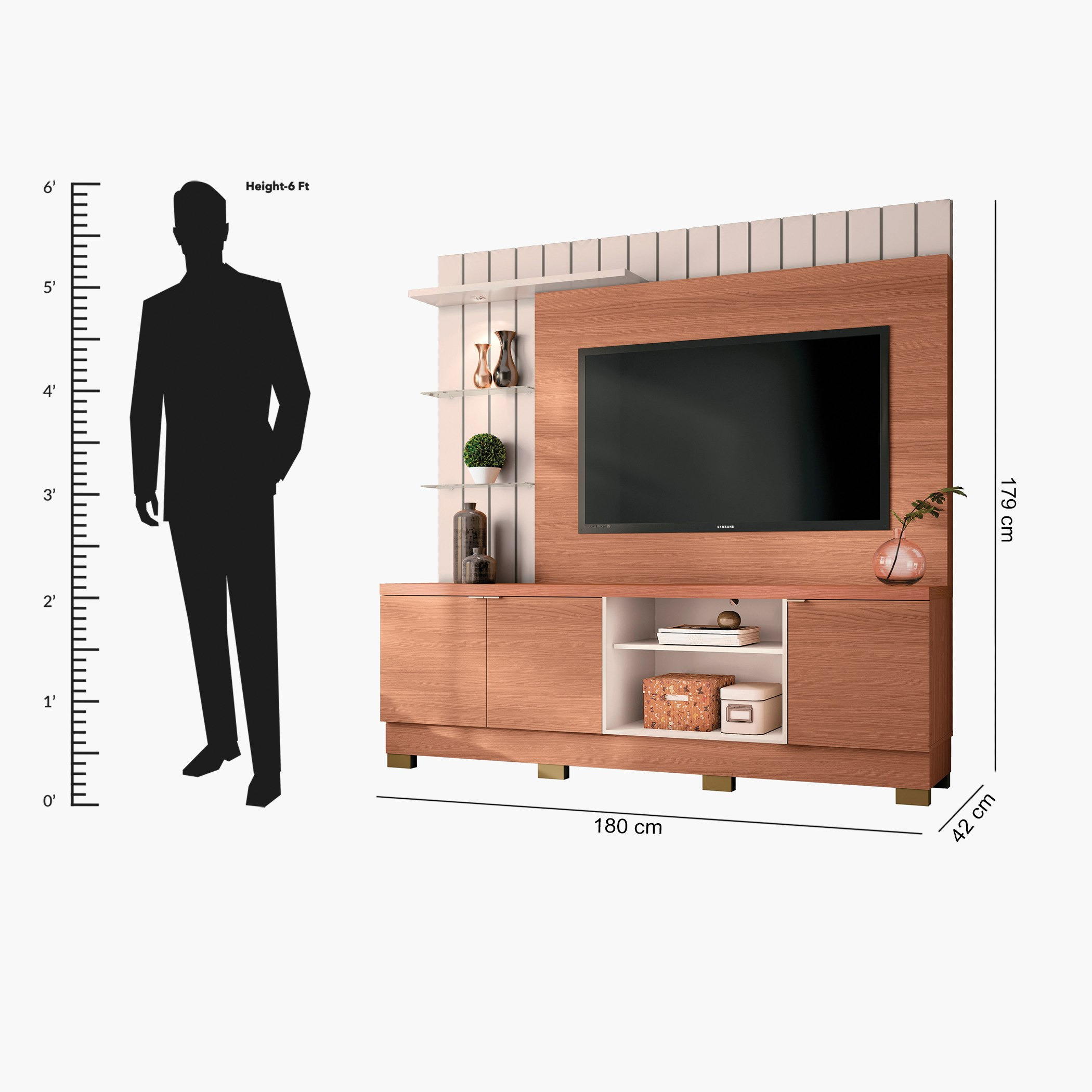 وحدة حائط لأجهزة تلفاز حتى 60 بوصة من هايدن-hbxlivingroom-mediaunitsandstorage-wallunits-image-11