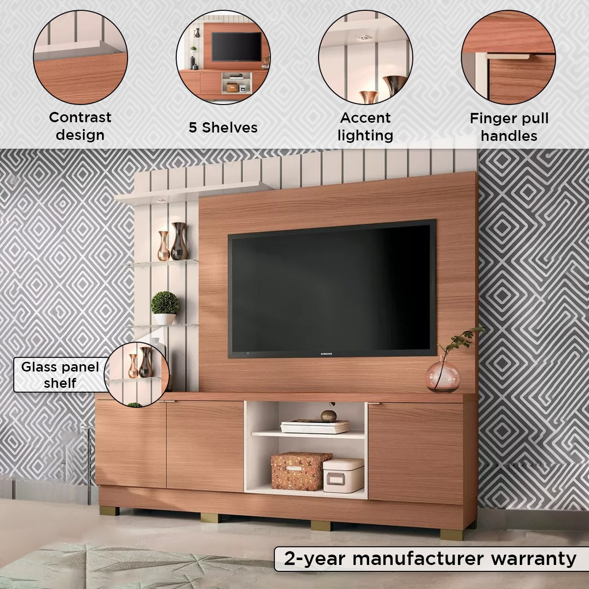 وحدة حائط لأجهزة تلفاز حتى 60 بوصة من هايدن-hbxlivingroom-mediaunitsandstorage-wallunits-image-4