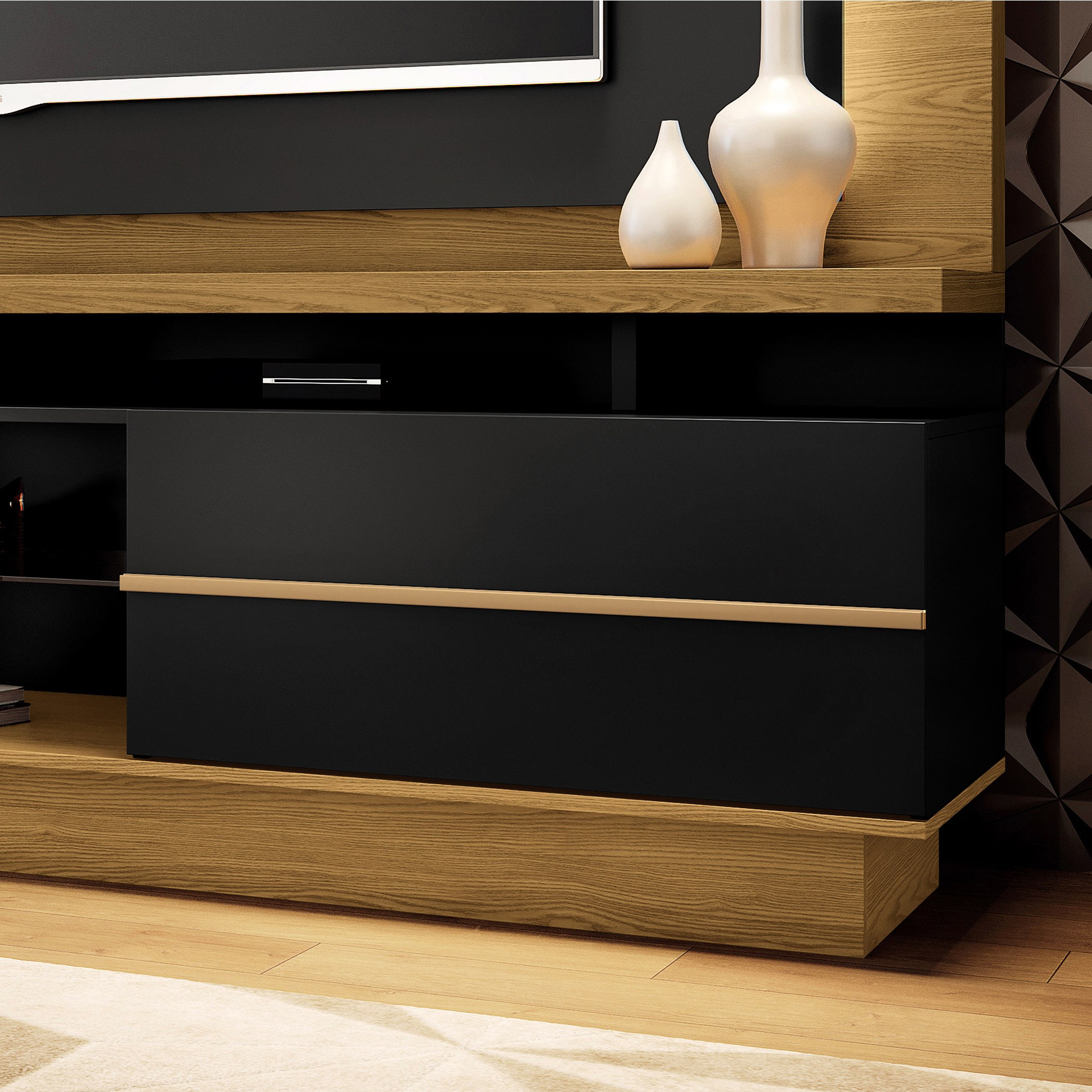 وحدة حائط لأجهزة تلفاز حتى 75 بوصة من أليكس-hbxlivingroom-mediaunitsandstorage-wallunits-image-2