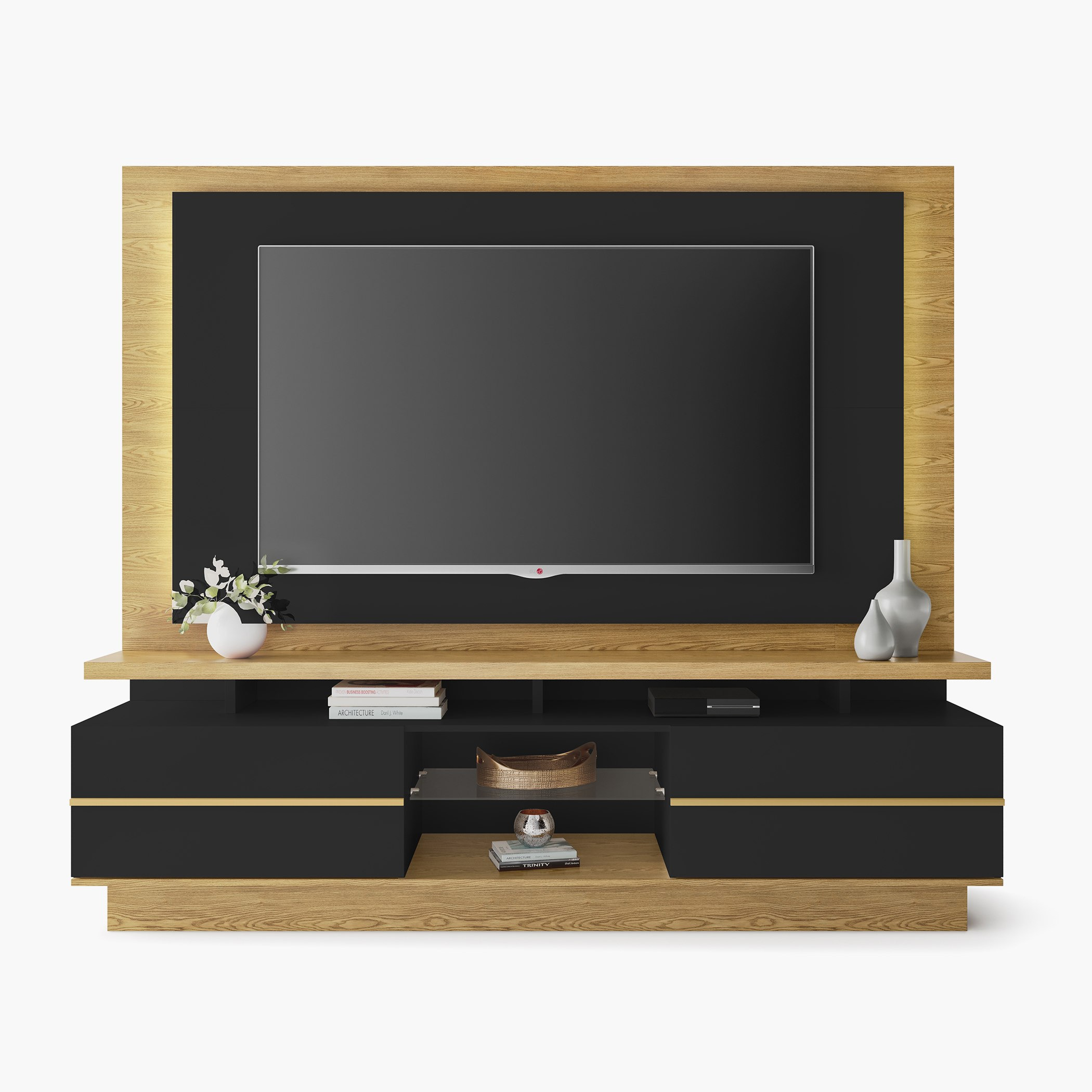 وحدة حائط لأجهزة تلفاز حتى 75 بوصة من أليكس-hbxlivingroom-mediaunitsandstorage-wallunits-image-8