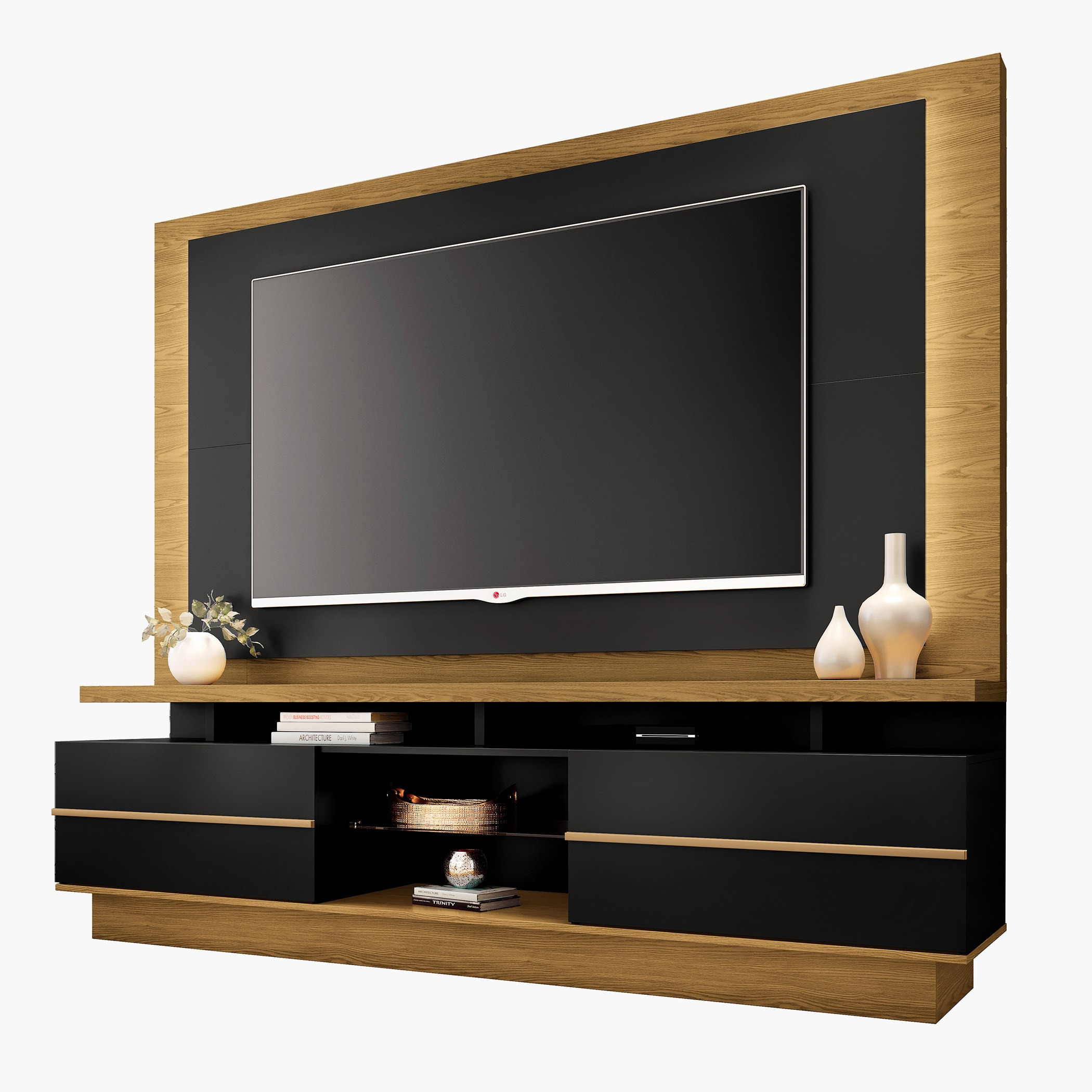 وحدة حائط لأجهزة تلفاز حتى 75 بوصة من أليكس-hbxlivingroom-mediaunitsandstorage-wallunits-image-10