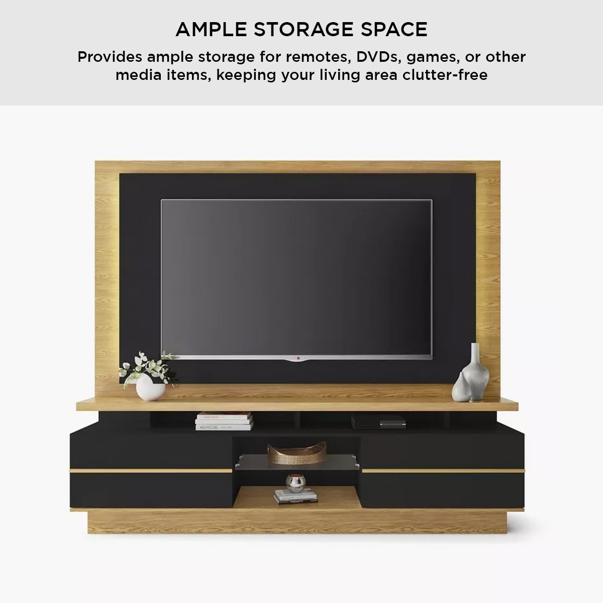 وحدة حائط لأجهزة تلفاز حتى 75 بوصة من أليكس-hbxlivingroom-mediaunitsandstorage-wallunits-image-6