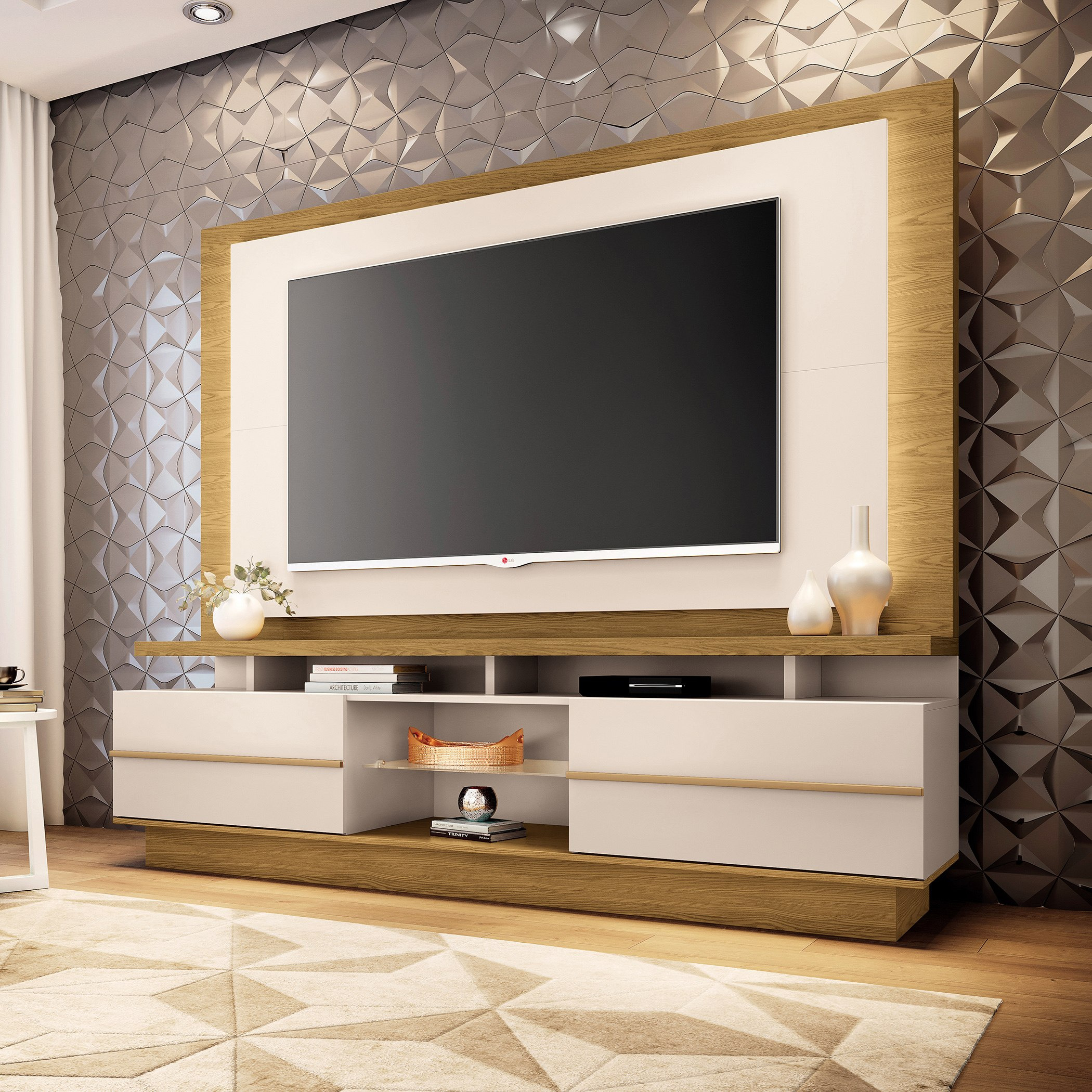 وحدة حائط لأجهزة تلفاز حتى 75 بوصة من أليكس-hbxlivingroom-mediaunitsandstorage-wallunits-image-1