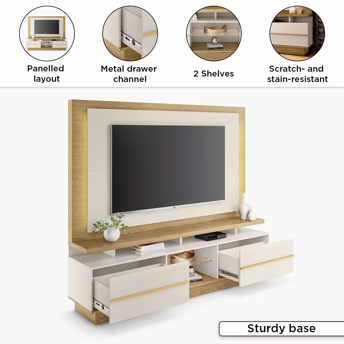 وحدة حائط لأجهزة تلفاز حتى 75 بوصة من أليكس-hbxlivingroom-mediaunitsandstorage-wallunits-image-5