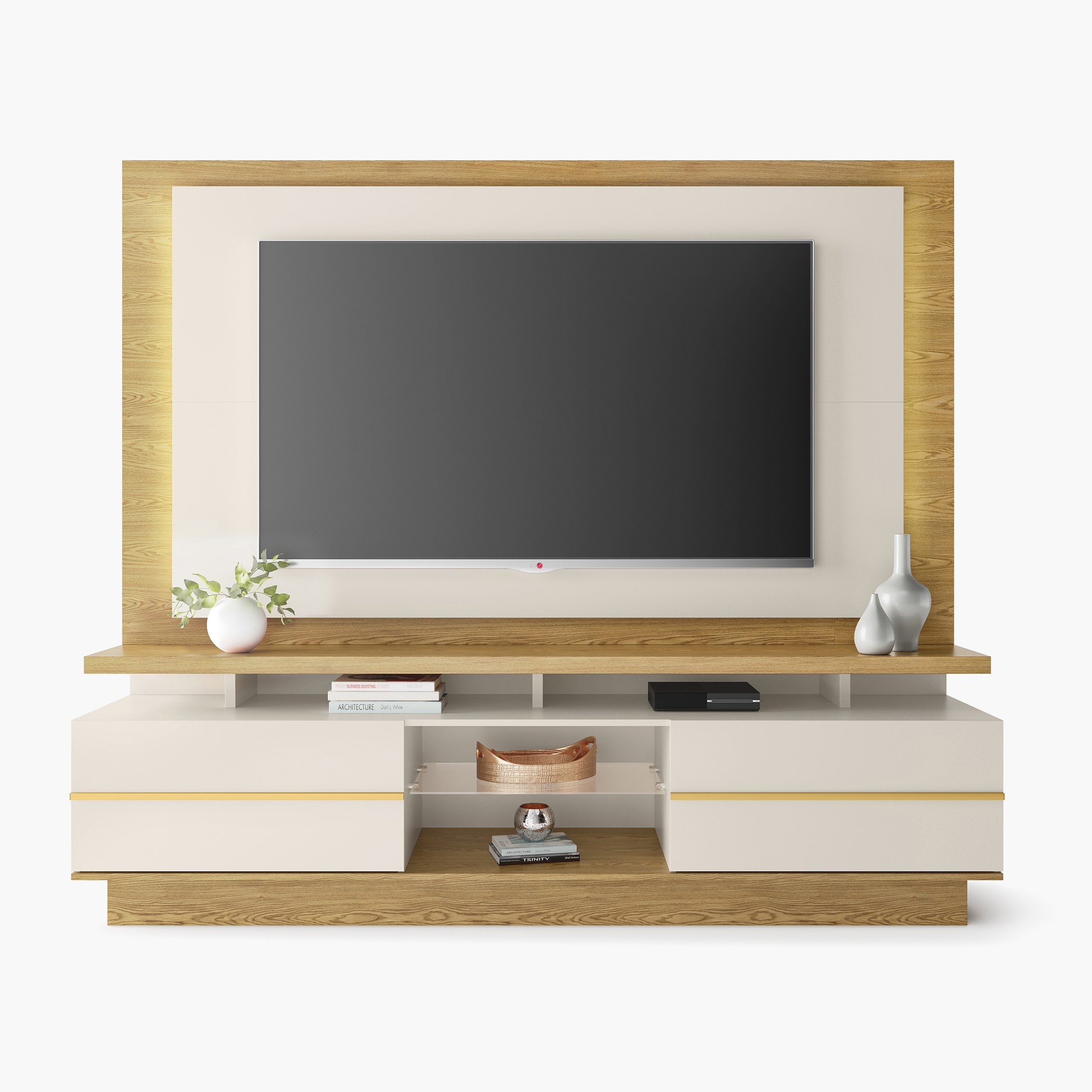 وحدة حائط لأجهزة تلفاز حتى 75 بوصة من أليكس-hbxlivingroom-mediaunitsandstorage-wallunits-image-8