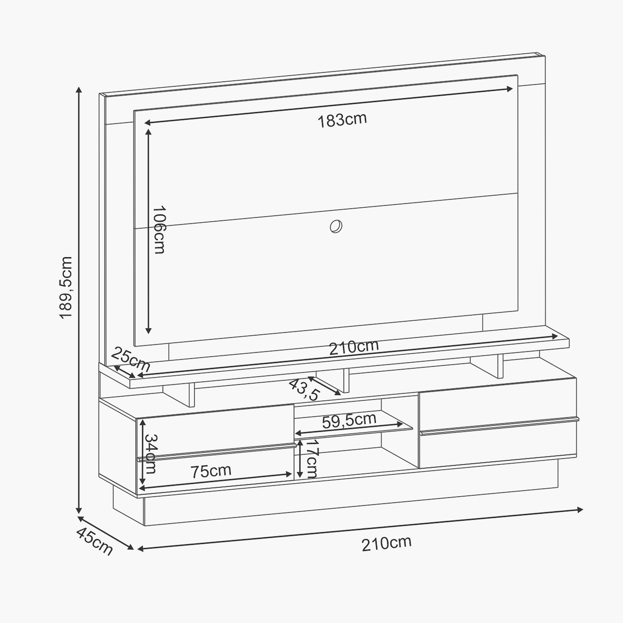 وحدة حائط لأجهزة تلفاز حتى 75 بوصة من أليكس-hbxlivingroom-mediaunitsandstorage-wallunits-image-11