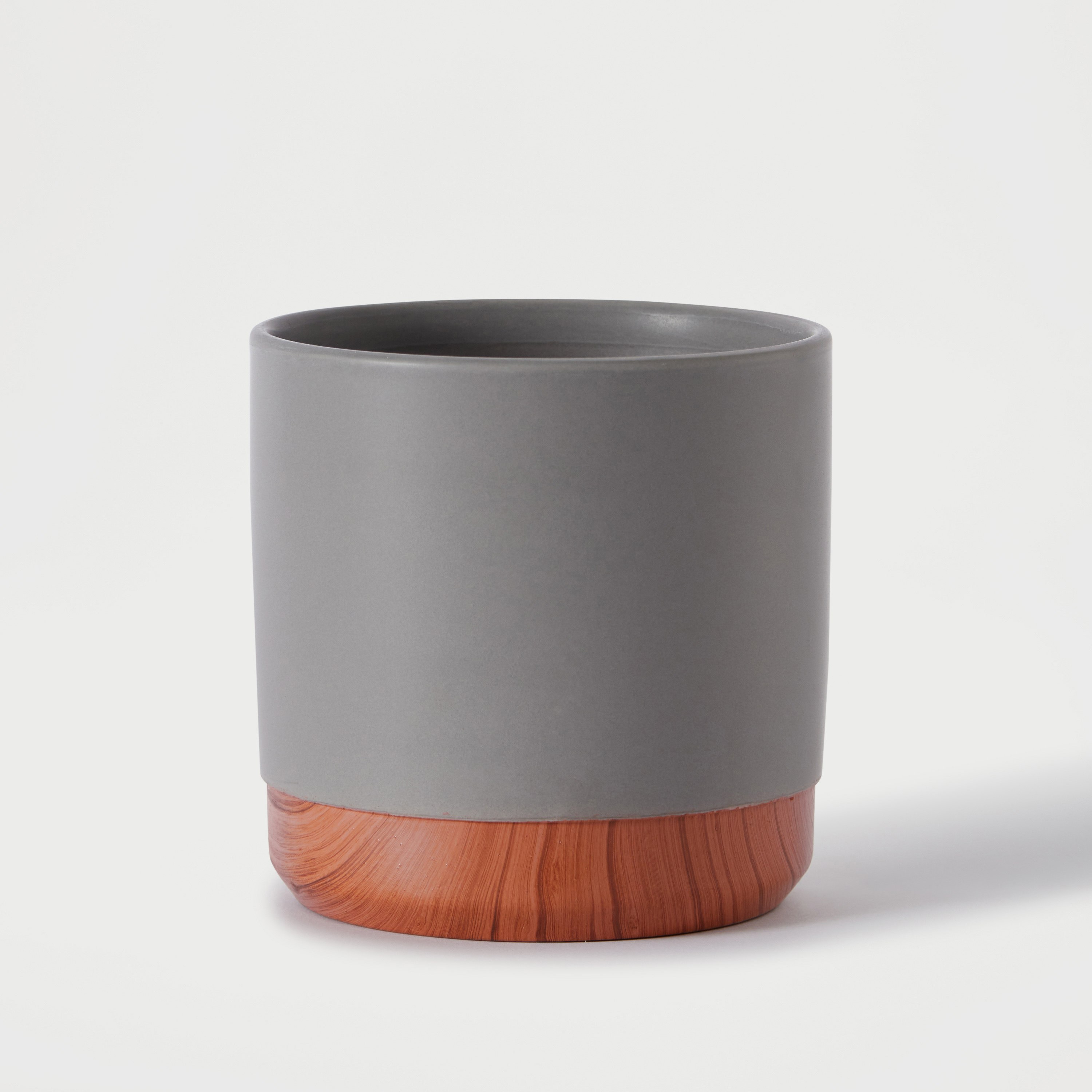 Lati Ceramic Planter with Wooden Base - 13x13x13.2 cm-hbxhomeware-hbxdecorandfurnishings-image-6