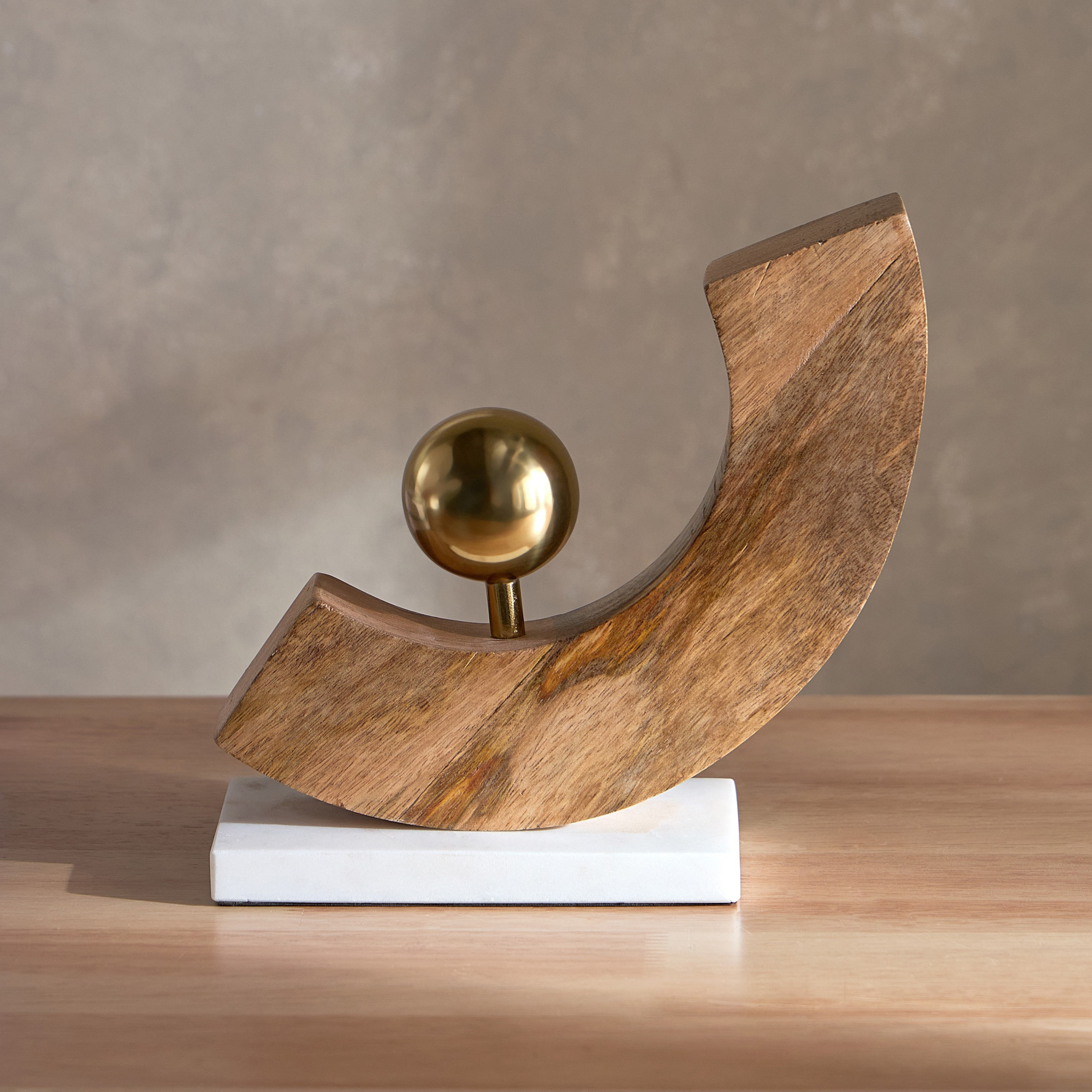 Liv Wooden Accent Decor with Marble Base - 16x6x19 cm-hbxhomeware-homedecor-figurinesandornaments-image-2