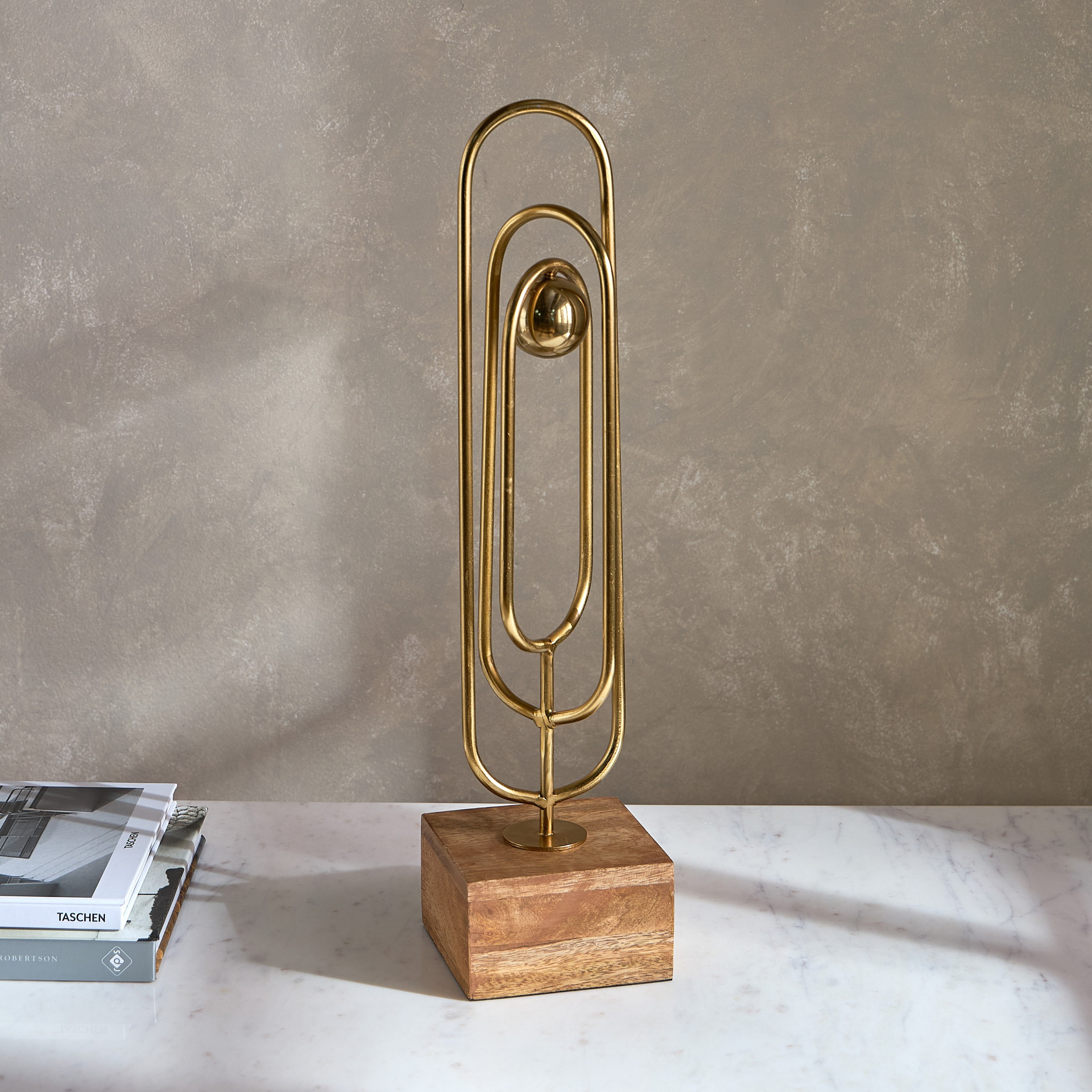 Liv Wood and Metal Decorative Accent - 10x10x43 cm