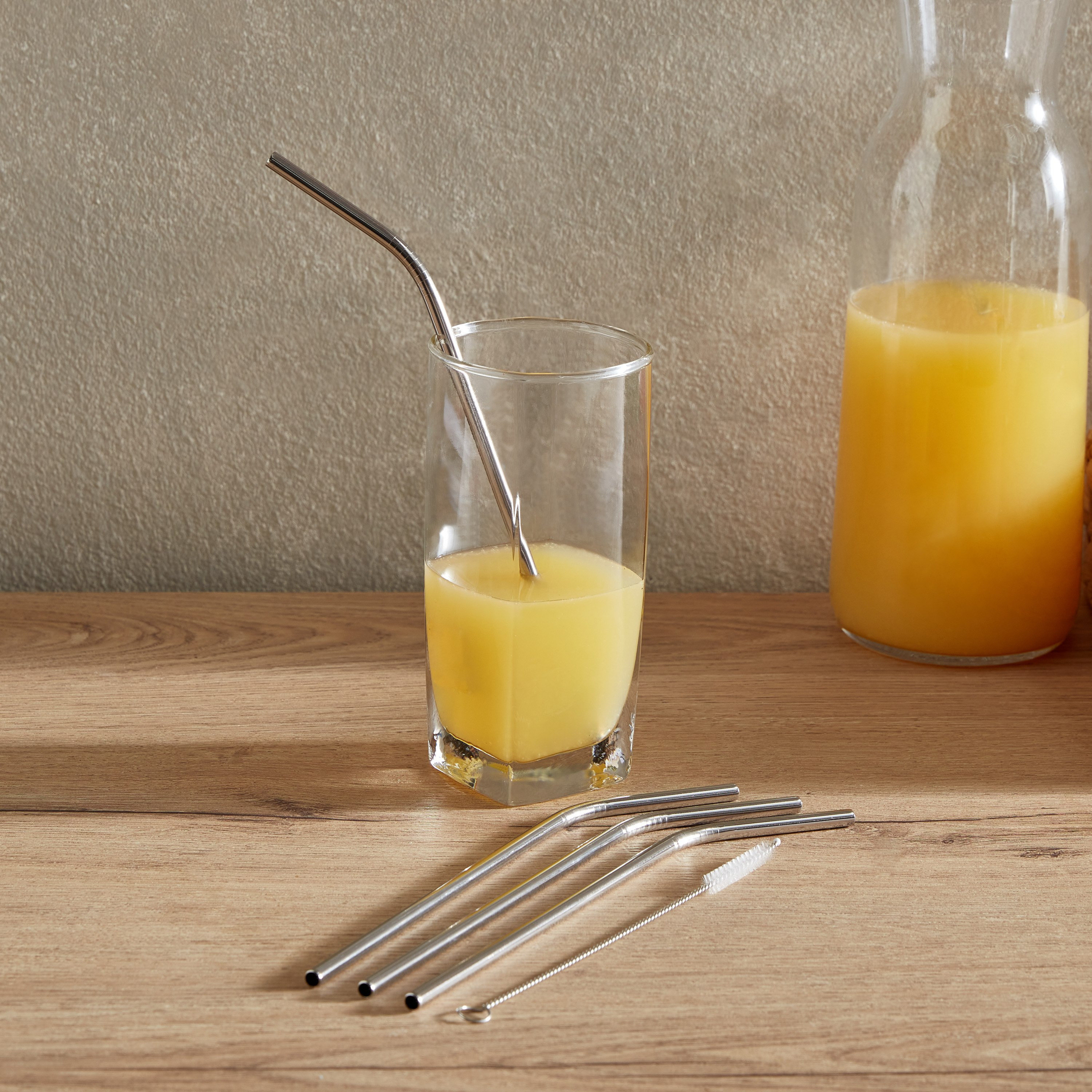 طقم قشّات ستانلس ستيل مع فرشاة تنظيف 5 قطع من إيزي شيف-hbxkitchen-kitchenware-kitchenaccessories-image-1