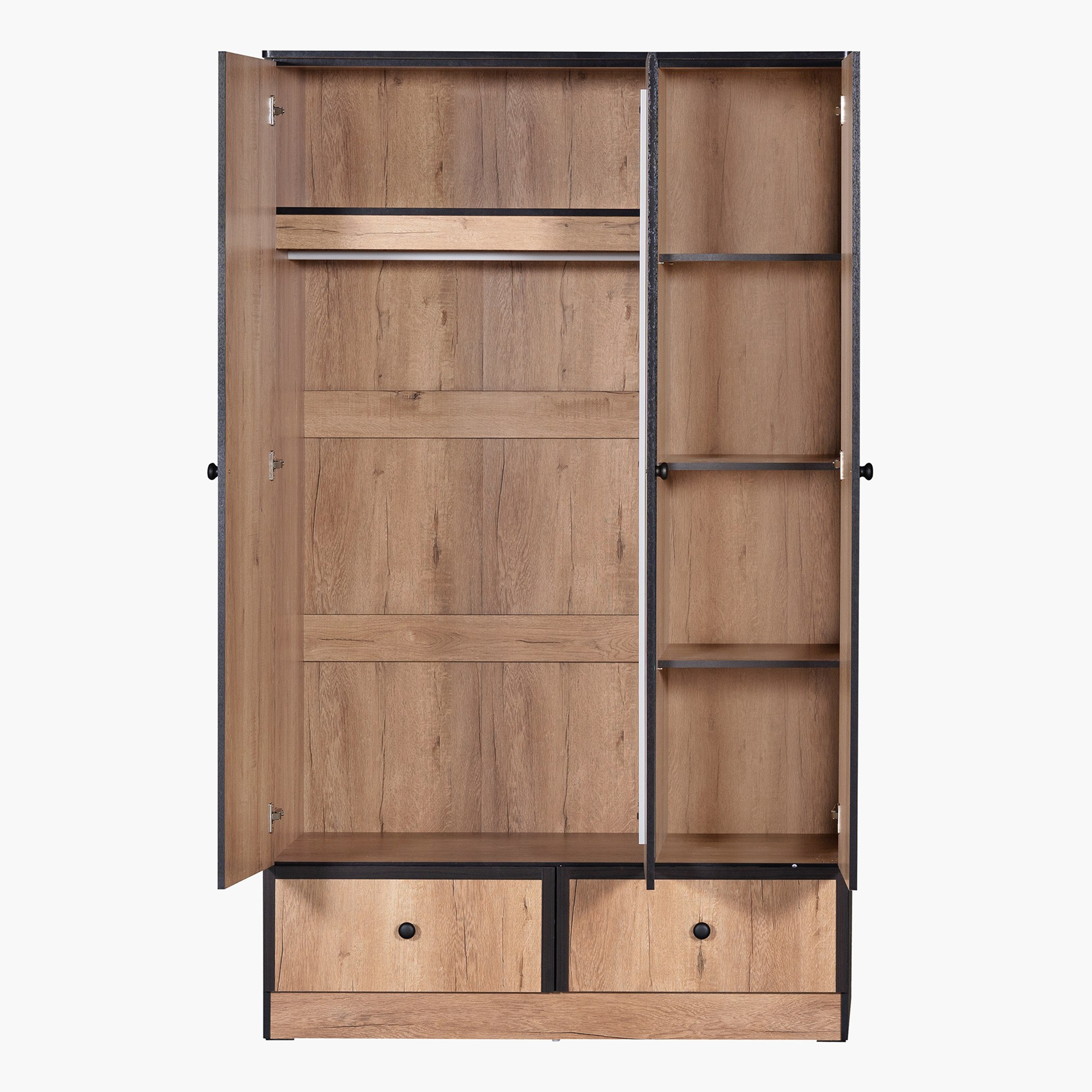 Crew 3-Door Wardrobe with 2 Drawers and Mirror-hbxfurniture-wardrobes-image-9