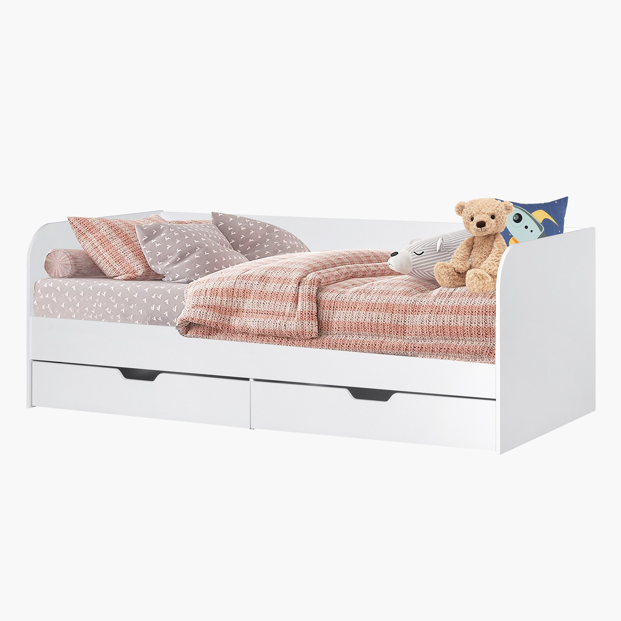 Movo Vanilla Single Day Bed with 2 Drawers - 90x200 cm-hbxfurniture-bedsandbedsets-daybeds-image-2