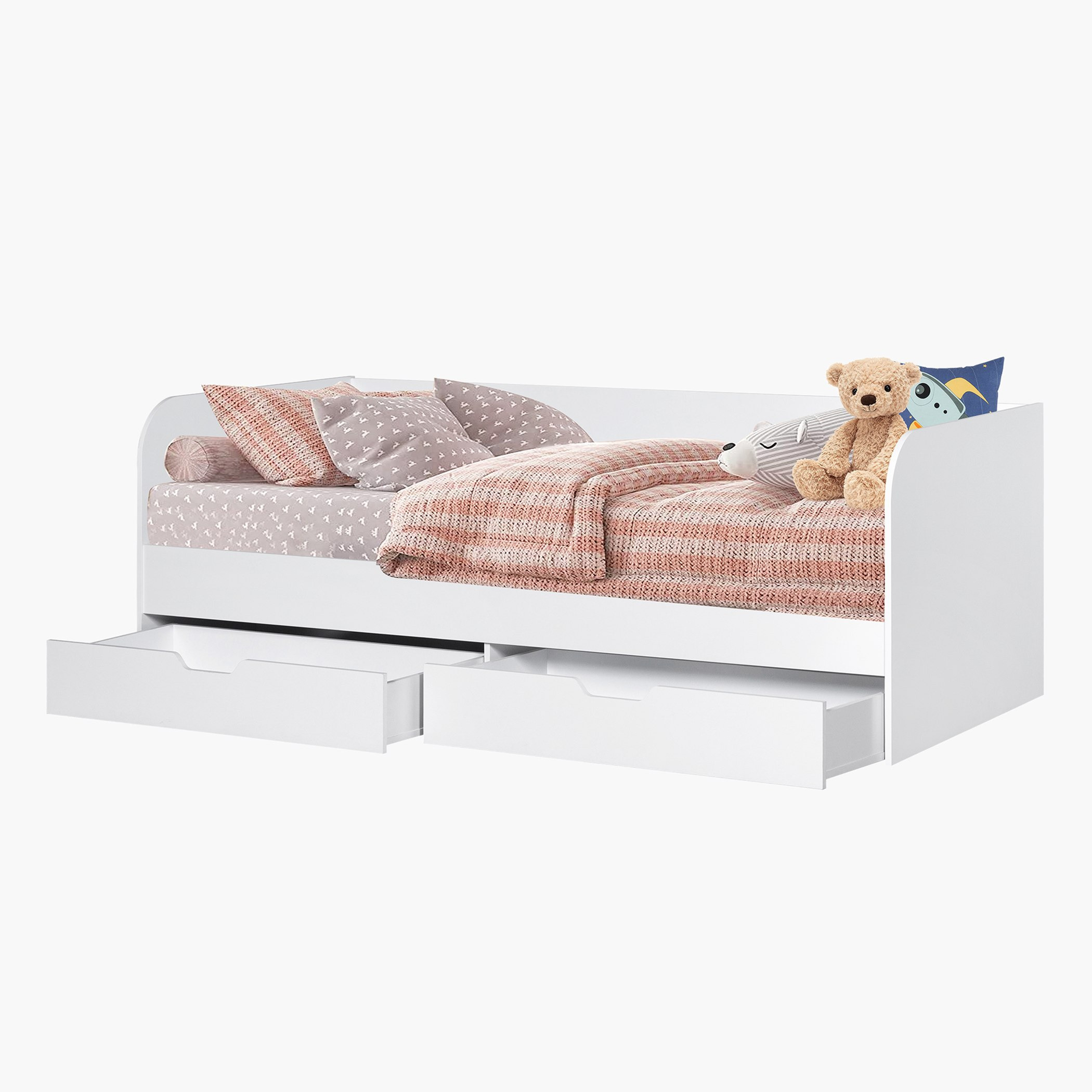 Movo Vanilla Single Day Bed with 2 Drawers - 90x200 cm-hbxfurniture-bedsandbedsets-daybeds-image-4