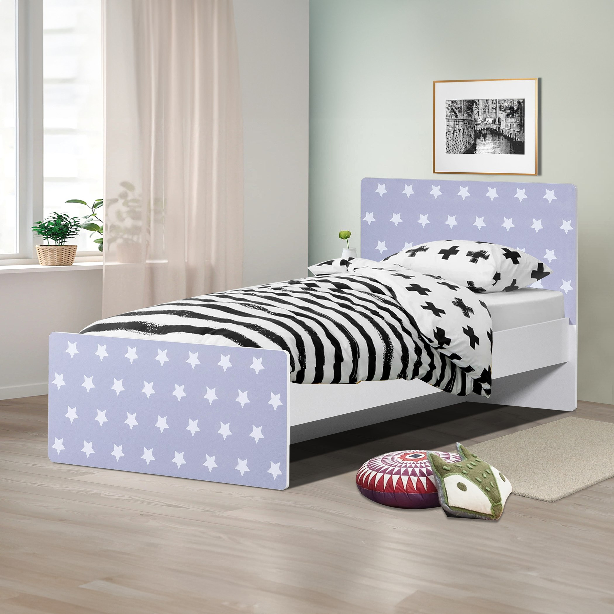 سرير فردي ستار من فانيلا - 90x190 سم-hbxfurniture-bedsandbedsets-beds-single-image-1