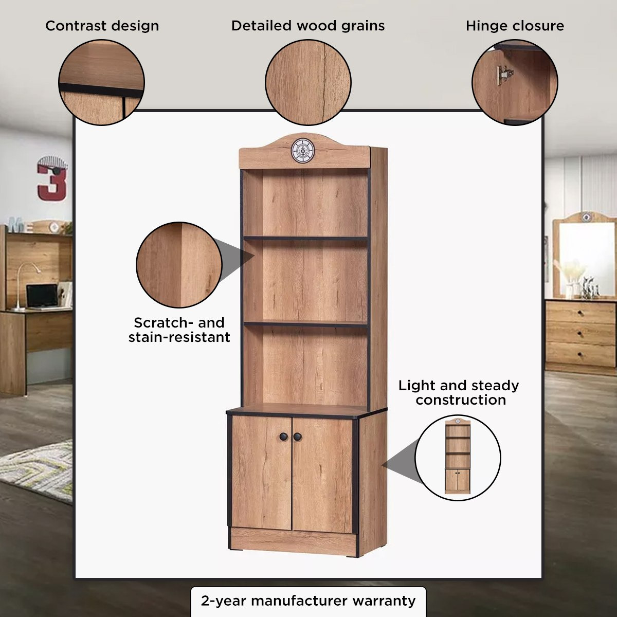 خزانة كتب بدرجين من أوستن-hbxfurniture-office-bookcases-image-5