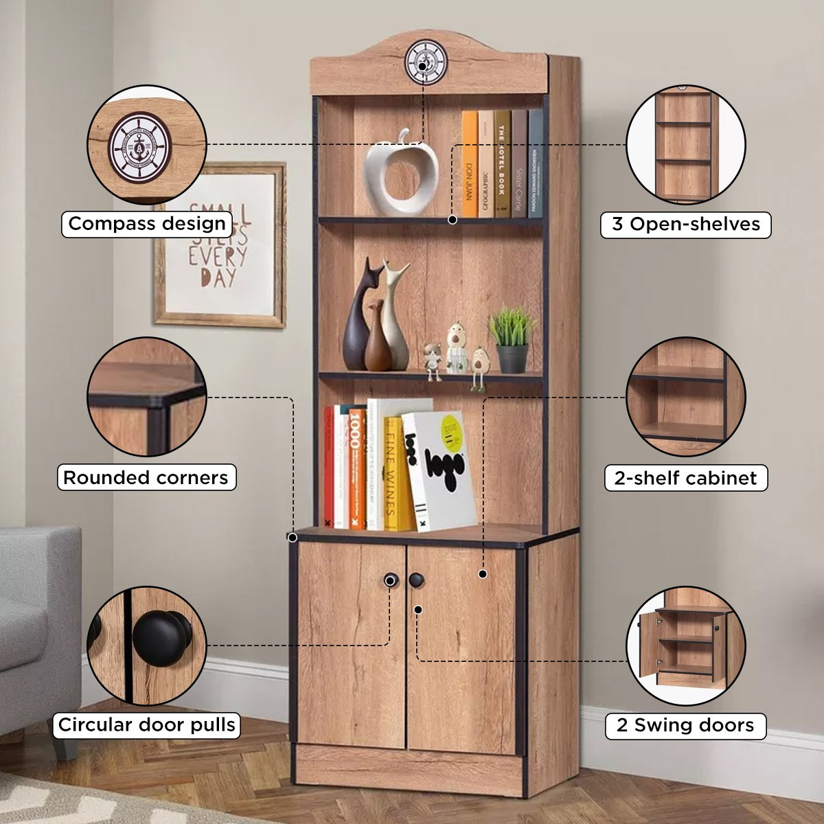 خزانة كتب بدرجين من أوستن-hbxfurniture-office-bookcases-image-4