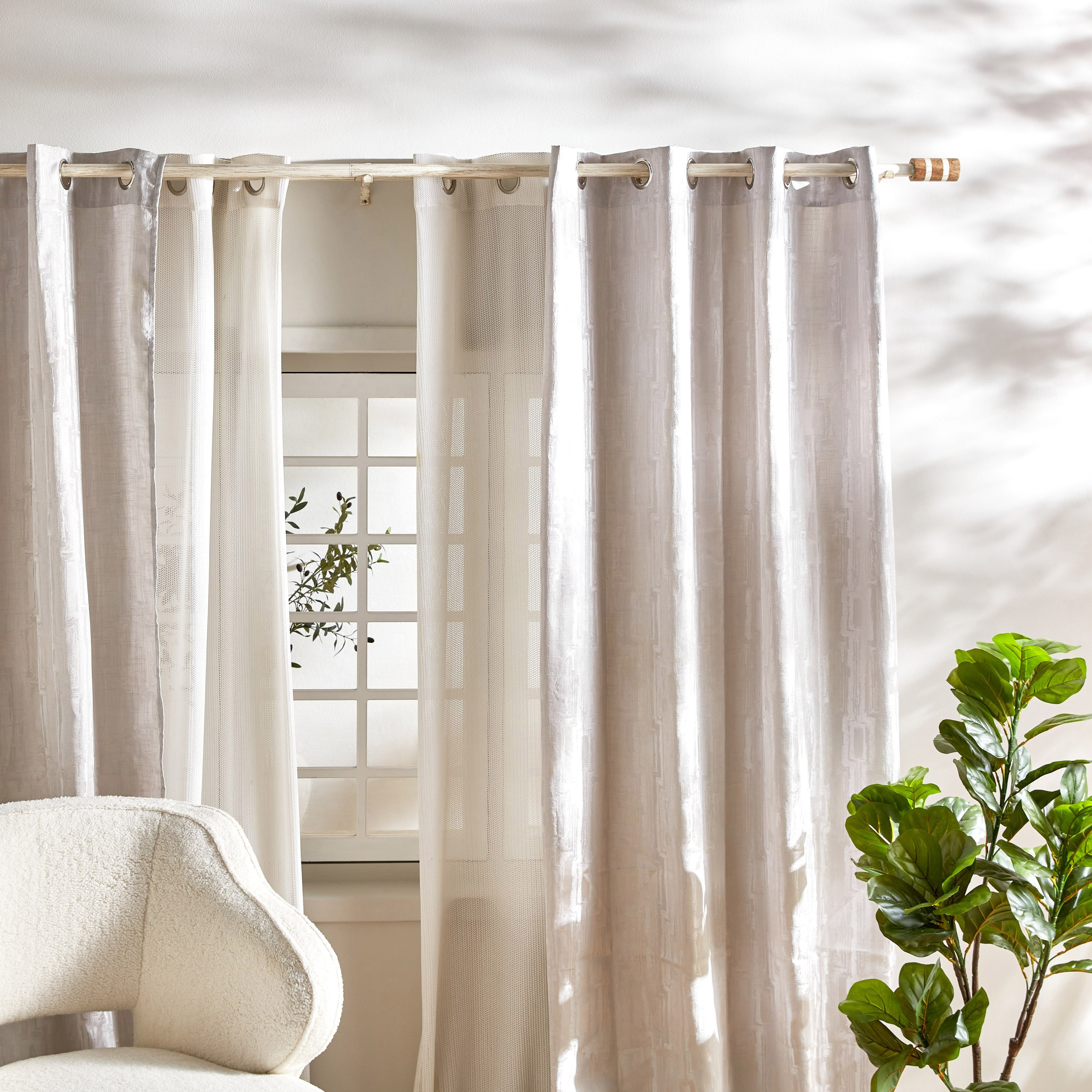 Natura Farito 25mm Extendable Double Curtain Rod - 110-320 cm-hbxhomeware-hbxdecorandfurnishings-image-3