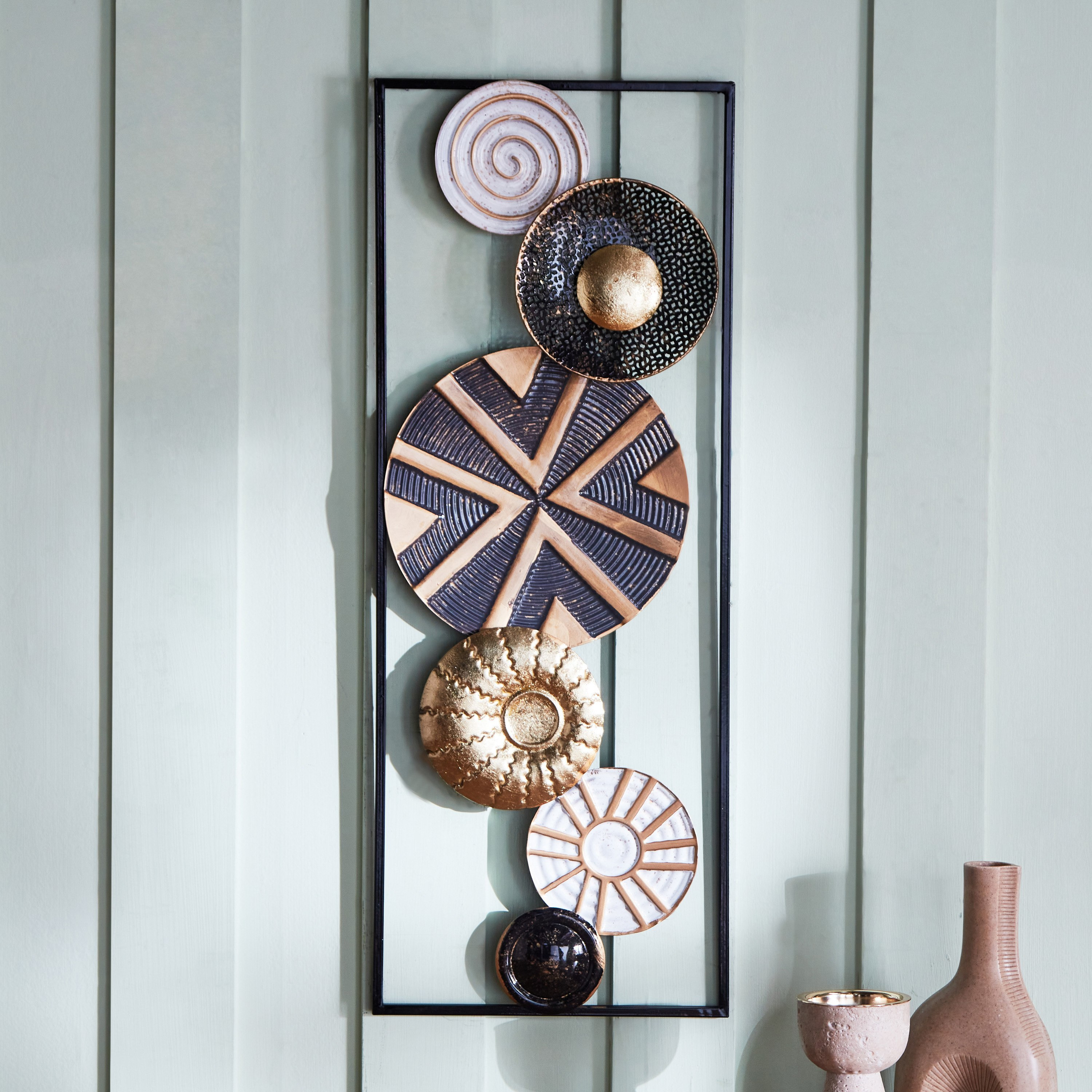 Reza Metal Decorative Wall Accent - 28.5x5x74.5 cm-hbxlivingroom-walldecor-wallart-image-2