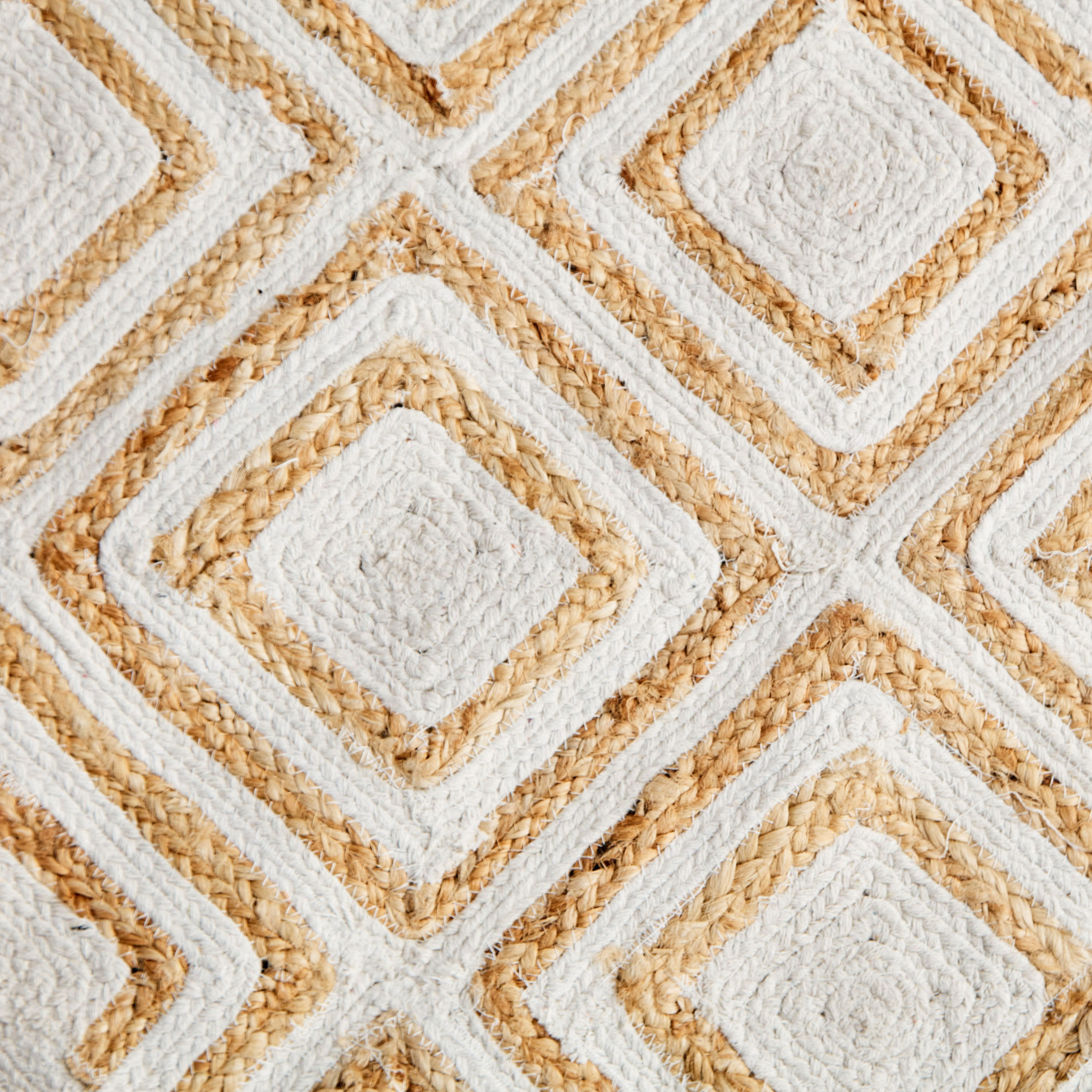 سجادة جوت مستديرة مصنوعة يدويا ديموند من إيكو - 90 سم-hbxdecorandfurnishings-floorcoverings-rugs-image-2