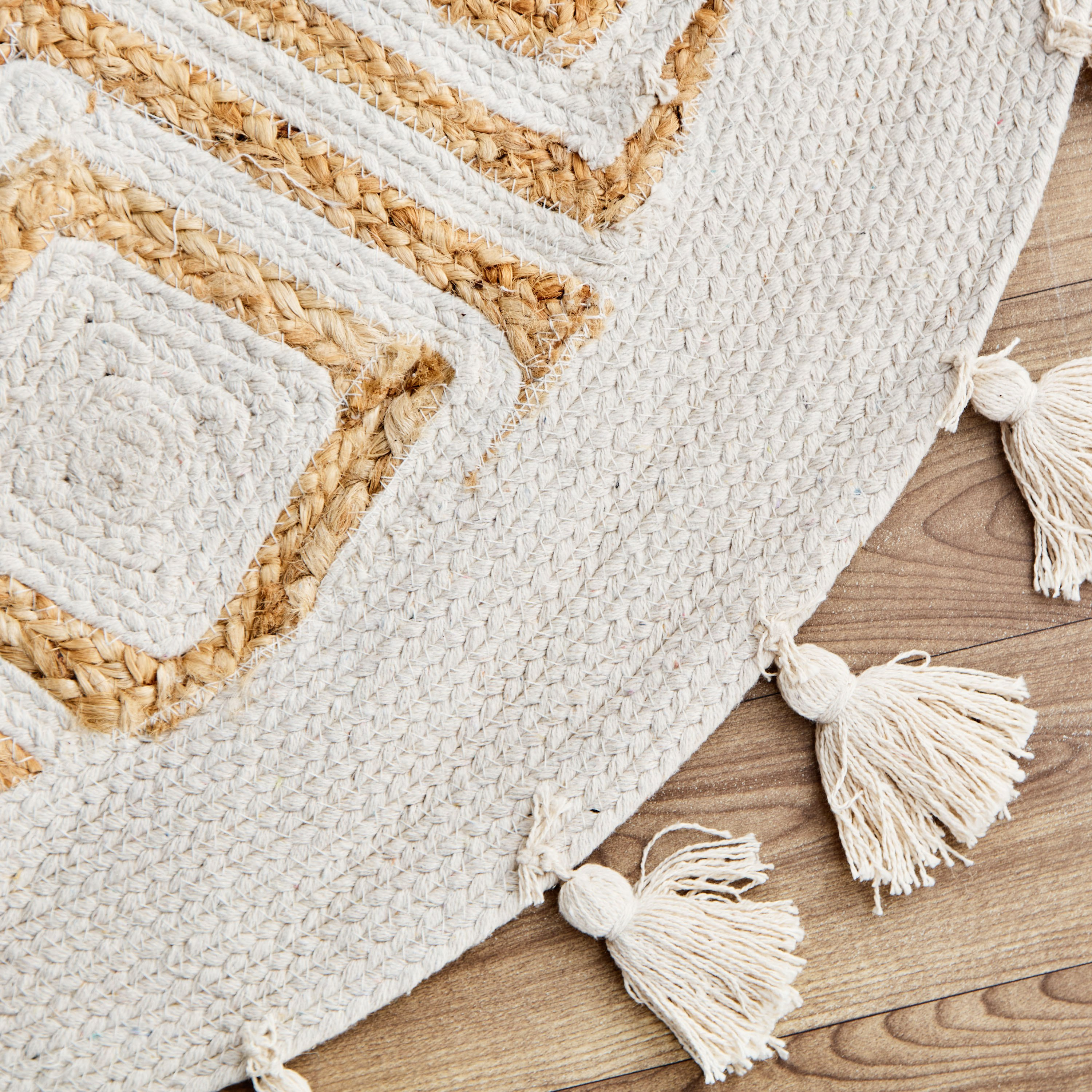 سجادة جوت مستديرة مصنوعة يدويا ديموند من إيكو - 90 سم-hbxdecorandfurnishings-floorcoverings-rugs-image-3