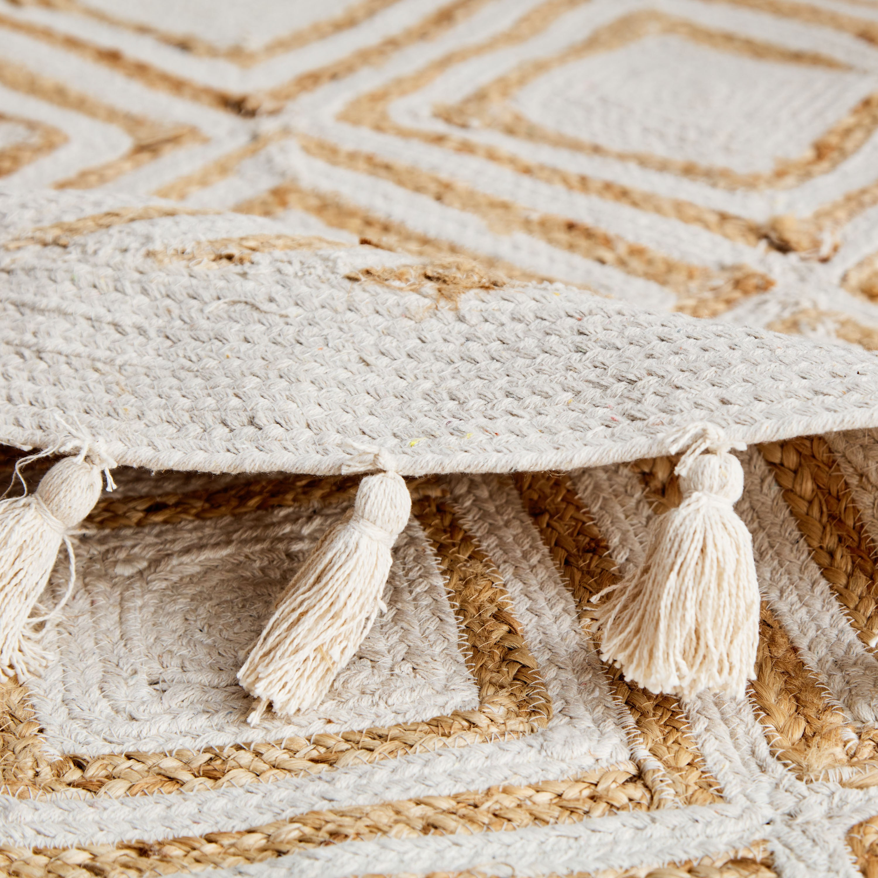 سجادة جوت مستديرة مصنوعة يدوياً دايموند من إيكو - 150 سم-hbxdecorandfurnishings-floorcoverings-rugs-image-4