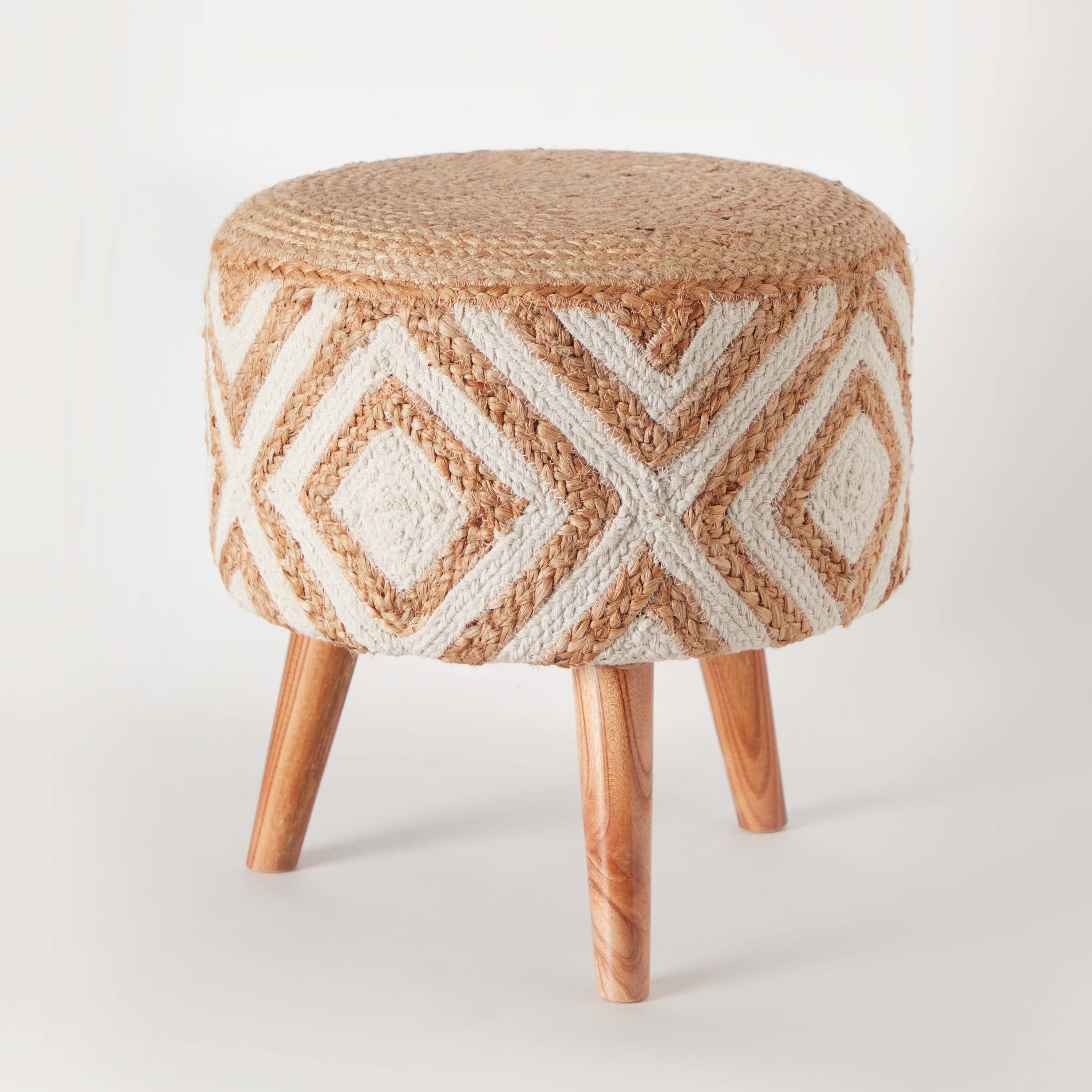 مقعد جوت مصنوع يدويًا من إيكو - 40x40x40 سم-hbxlivingroom-sofasandarmchairs-ottomansandfootstools-image-6