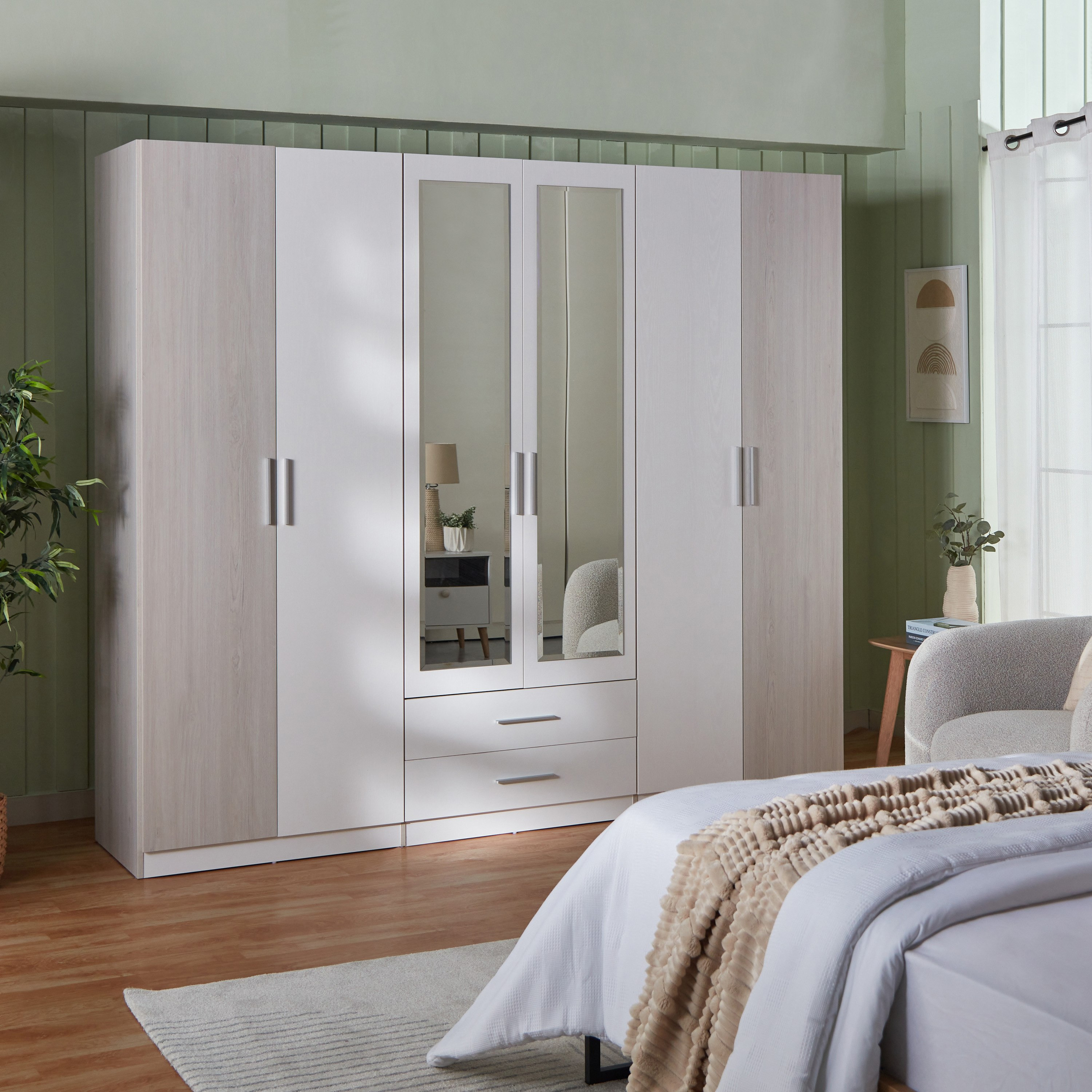 خزانة ملابس 6 أبواب بدرجين ومرآتين من فييستا-hbxfurniture-wardrobes-image-12