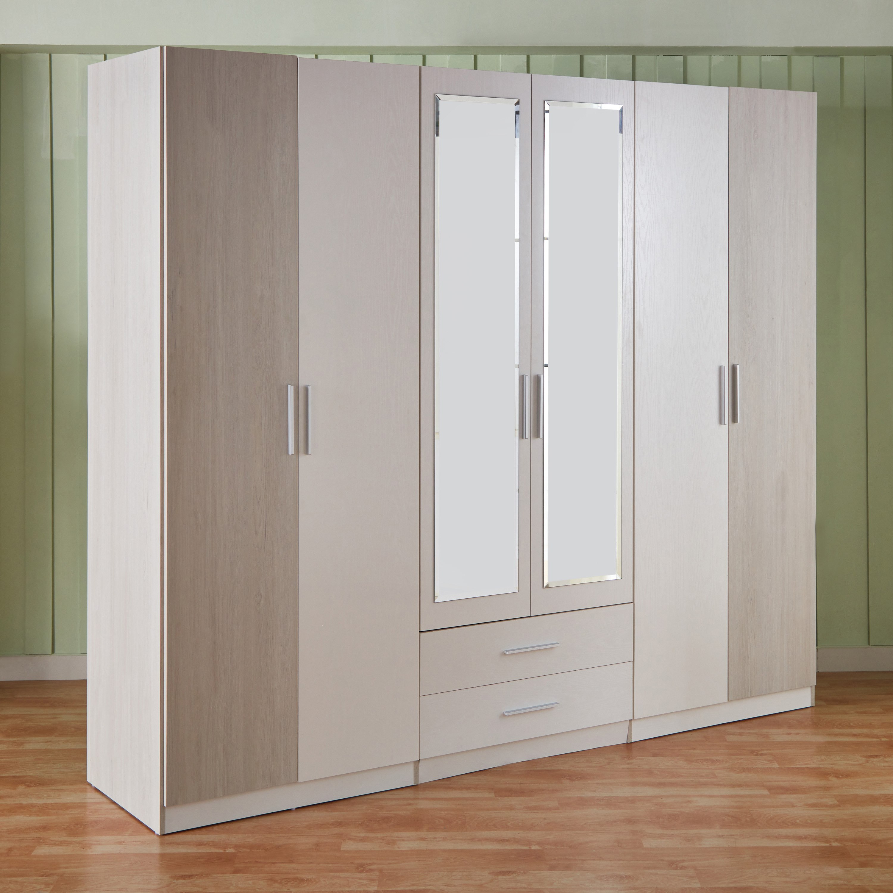 خزانة ملابس 6 أبواب بدرجين ومرآتين من فييستا-hbxfurniture-wardrobes-image-13