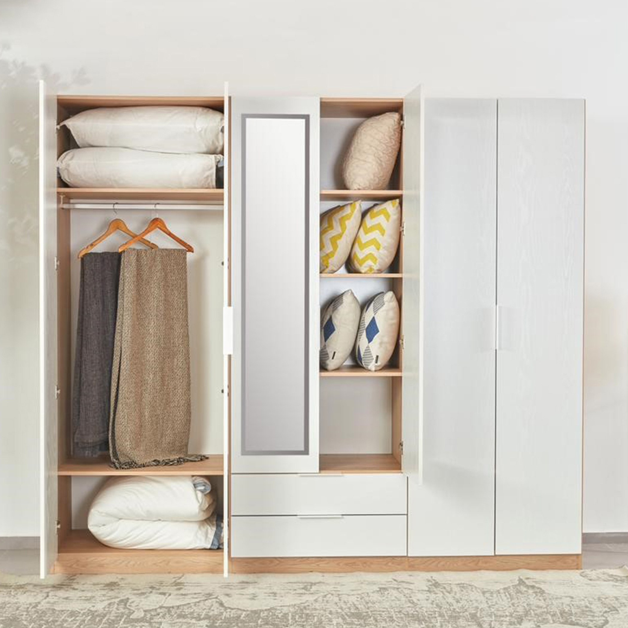 Milan 6-Door Wardrobe with 2 Drawers-hbxfurniture-wardrobes-image-7
