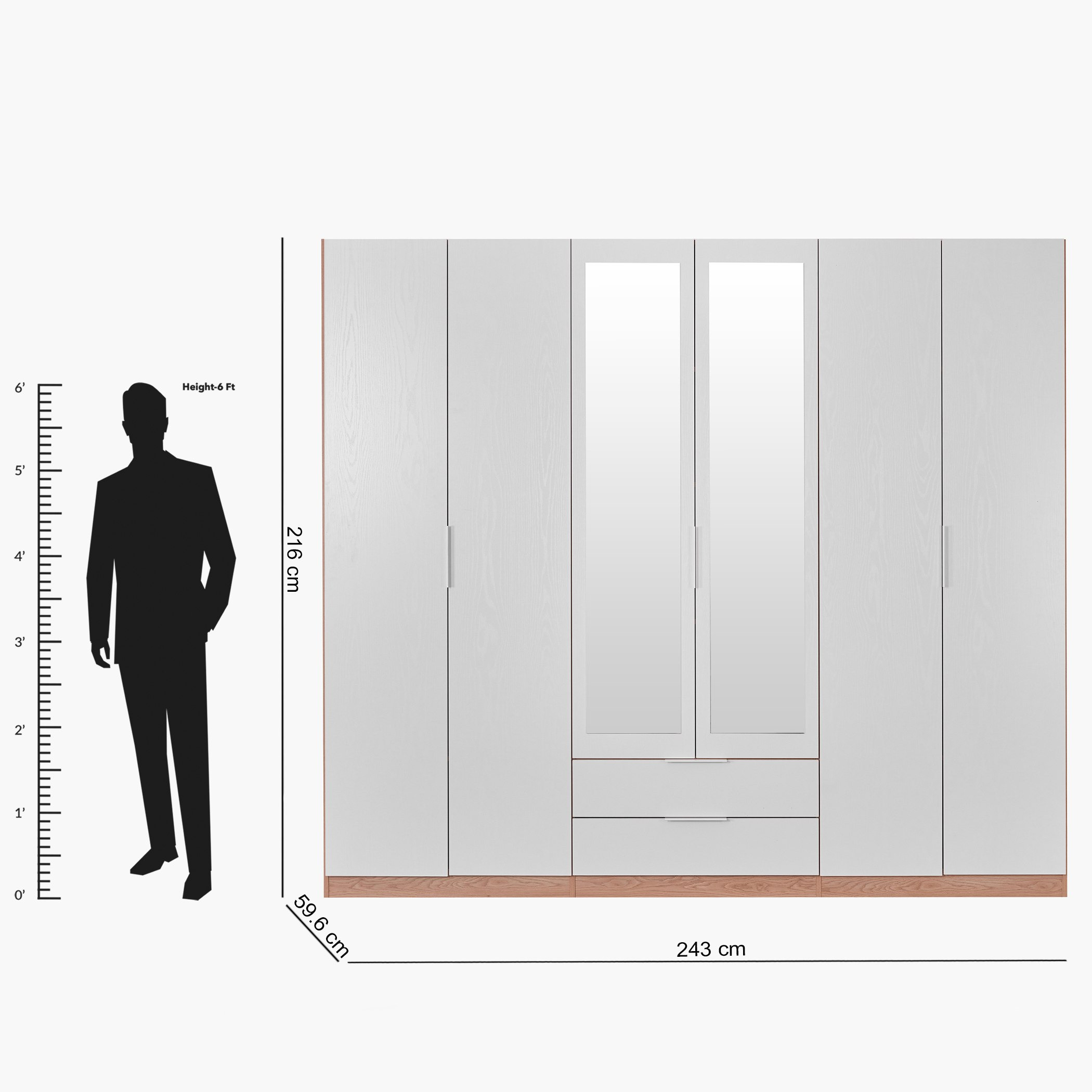 Milan 6-Door Wardrobe with 2 Drawers-hbxfurniture-wardrobes-image-12