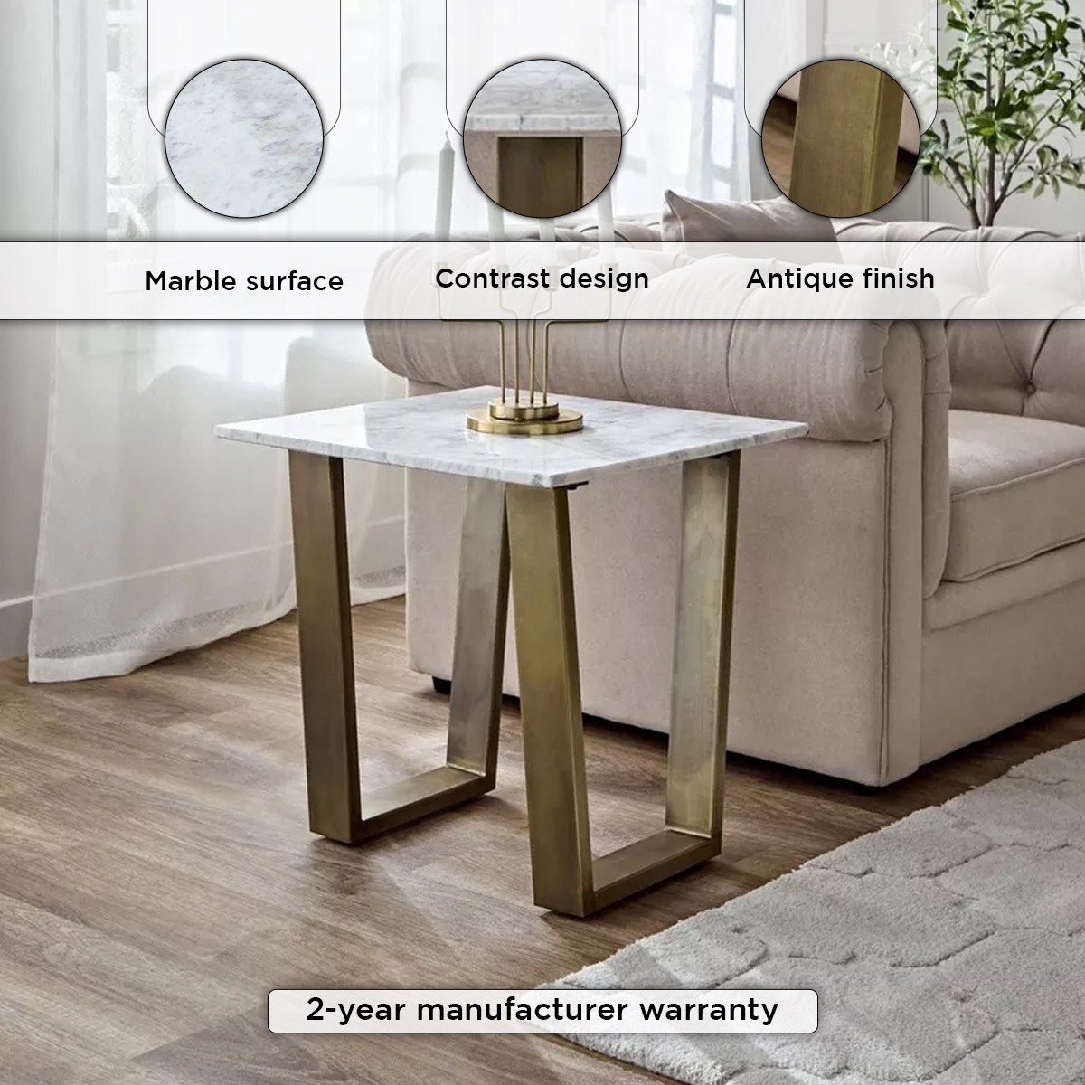 طاولة جانبية بسطح من الرخام الأصلي - سيلفرادو من كافون-hbxfurniture-livingroom-endtables-image-4