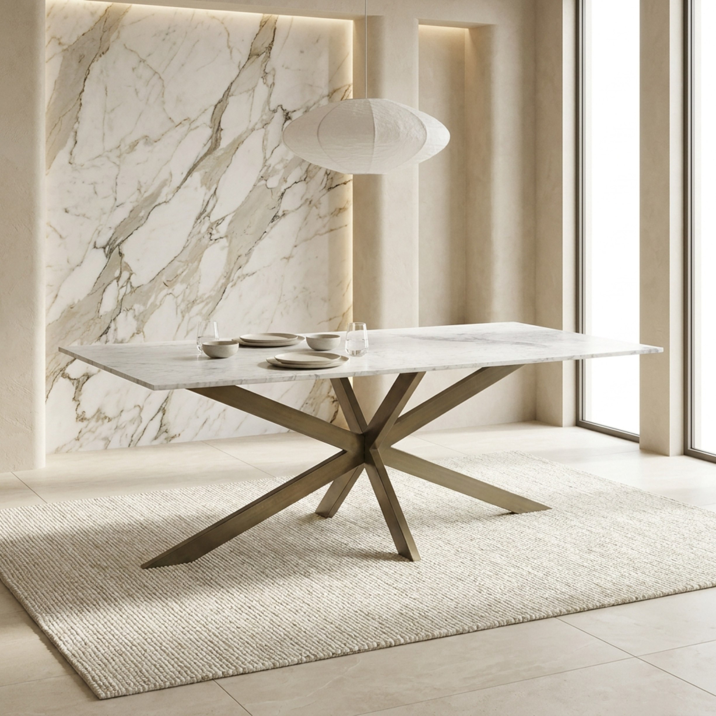 طاولة سفرة لـ8 مقاعد بسطح من الرخام - بورتولا من فيندرا-hbxfurniture-diningroom-diningtables-eightseater-image-1