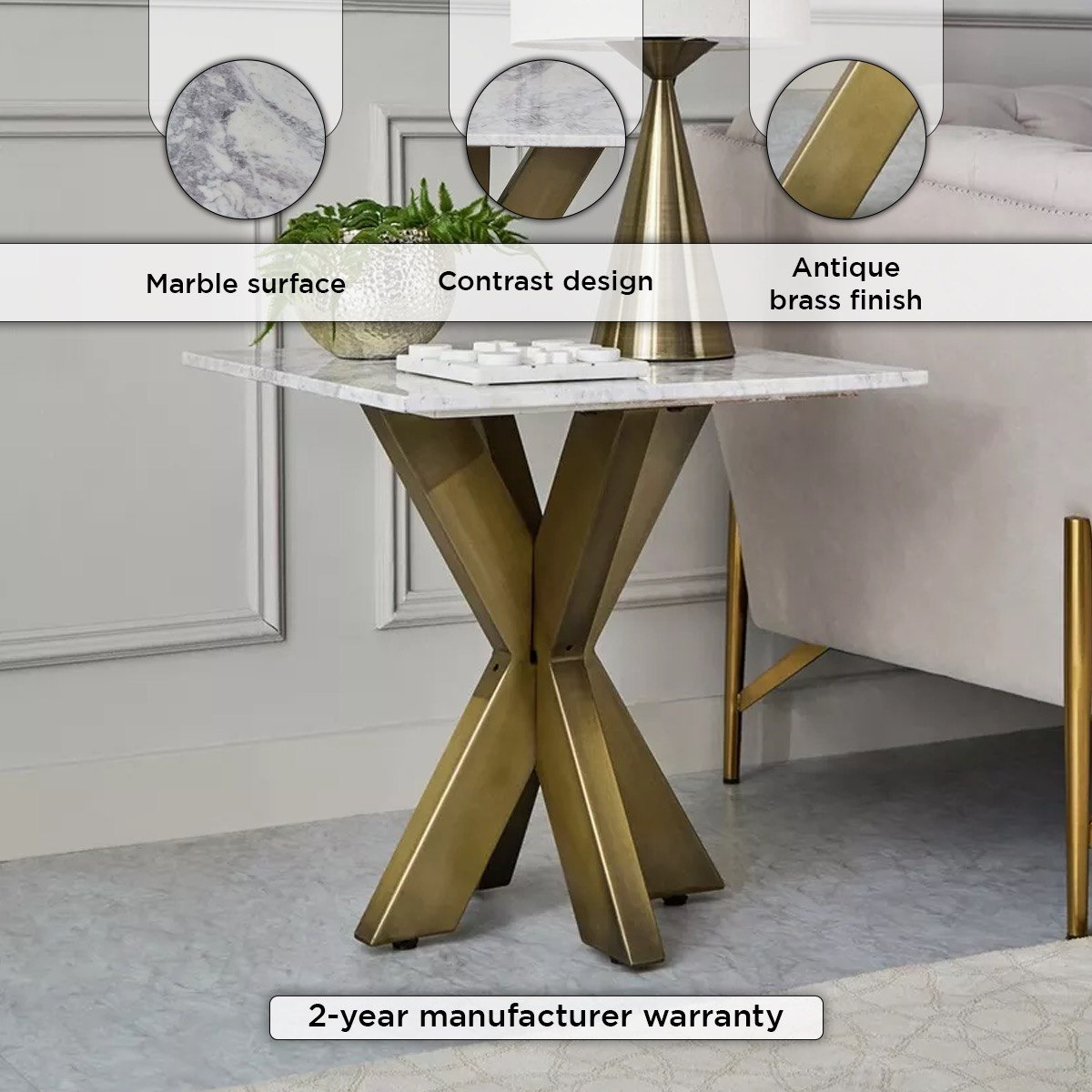 Portola Genuine Marble Top End Table-hbxfurniture-livingroom-endtables-image-4
