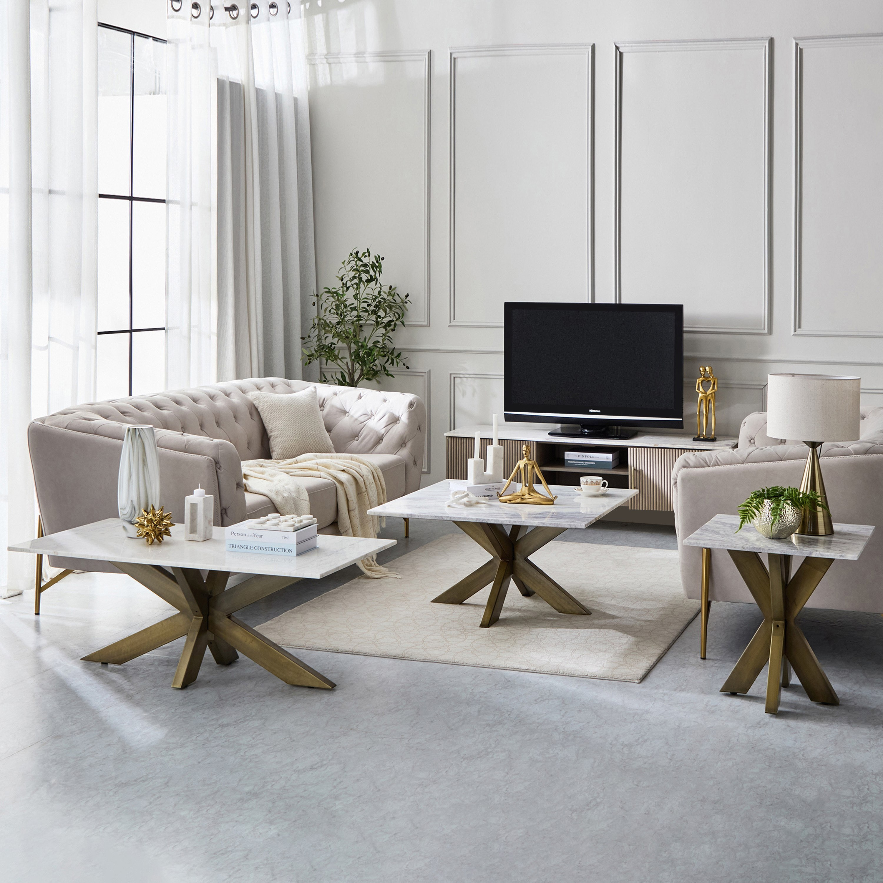 طاولة جانبية بسطح من الرخام الأصلي - بورتولا-hbxfurniture-livingroom-endtables-image-10