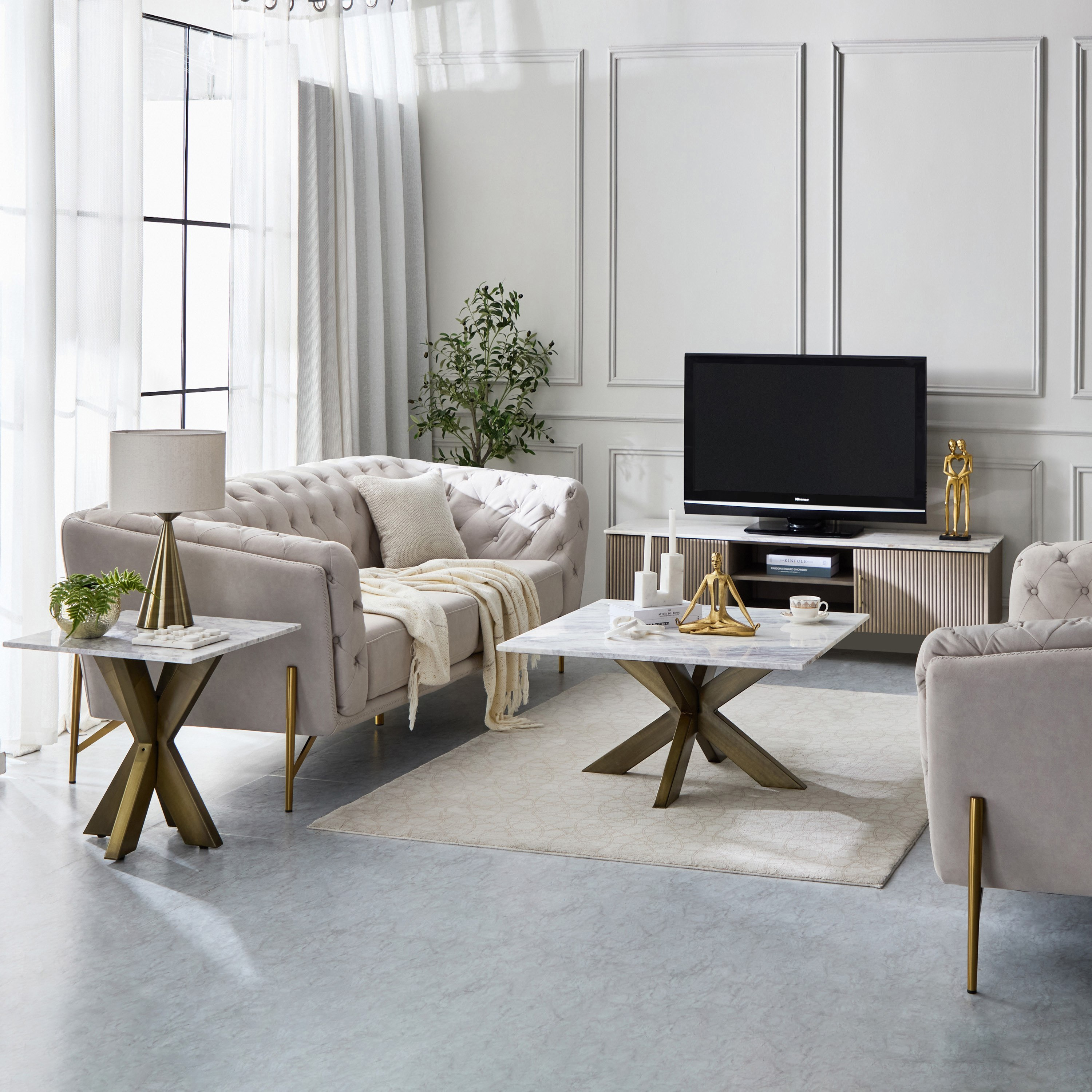 طاولة جانبية بسطح من الرخام الأصلي - بورتولا-hbxfurniture-livingroom-endtables-image-11
