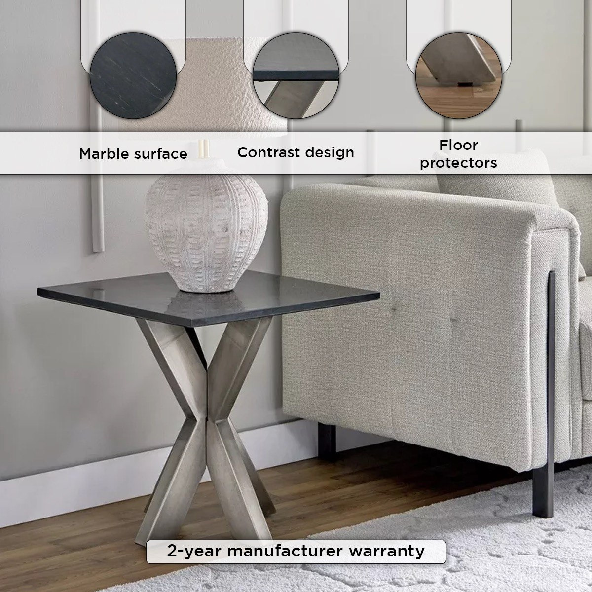 طاولة جانبية بسطح من الرخام الأصلي - بورتولا-hbxfurniture-livingroom-endtables-image-4