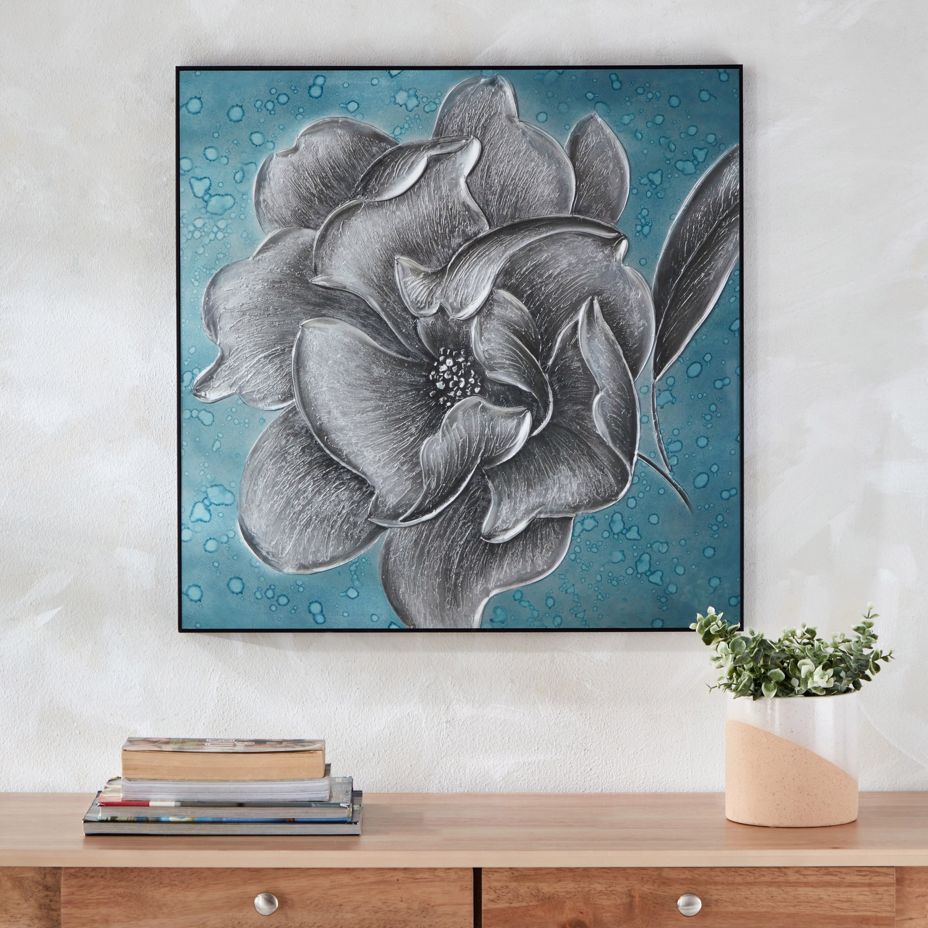 زينة حائط مؤطرة لامعة من آلين - 60x60x2.5 سم-hbxhomeware-hbxdecorandfurnishings-image-1