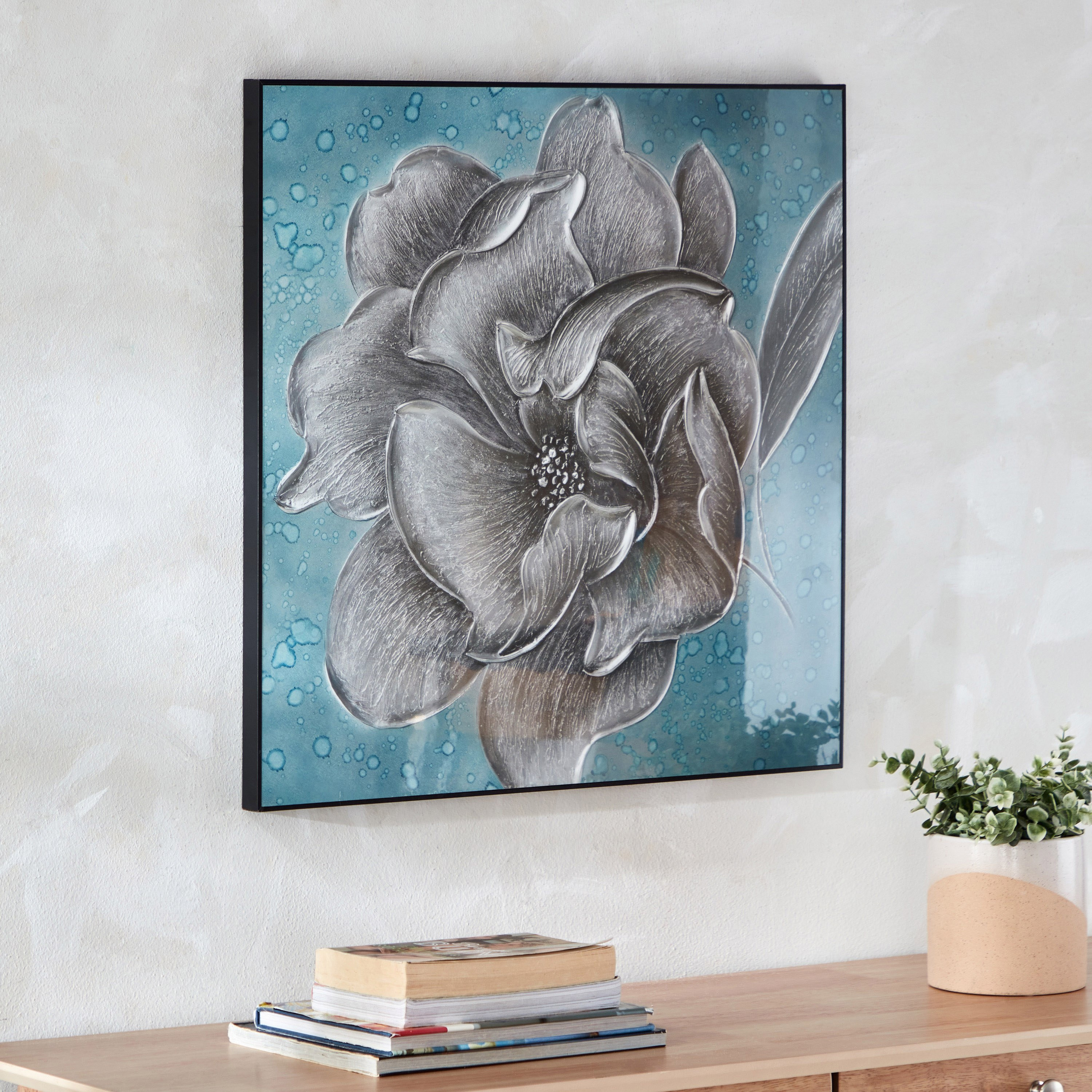 زينة حائط مؤطرة لامعة من آلين - 60x60x2.5 سم-hbxhomeware-hbxdecorandfurnishings-image-2