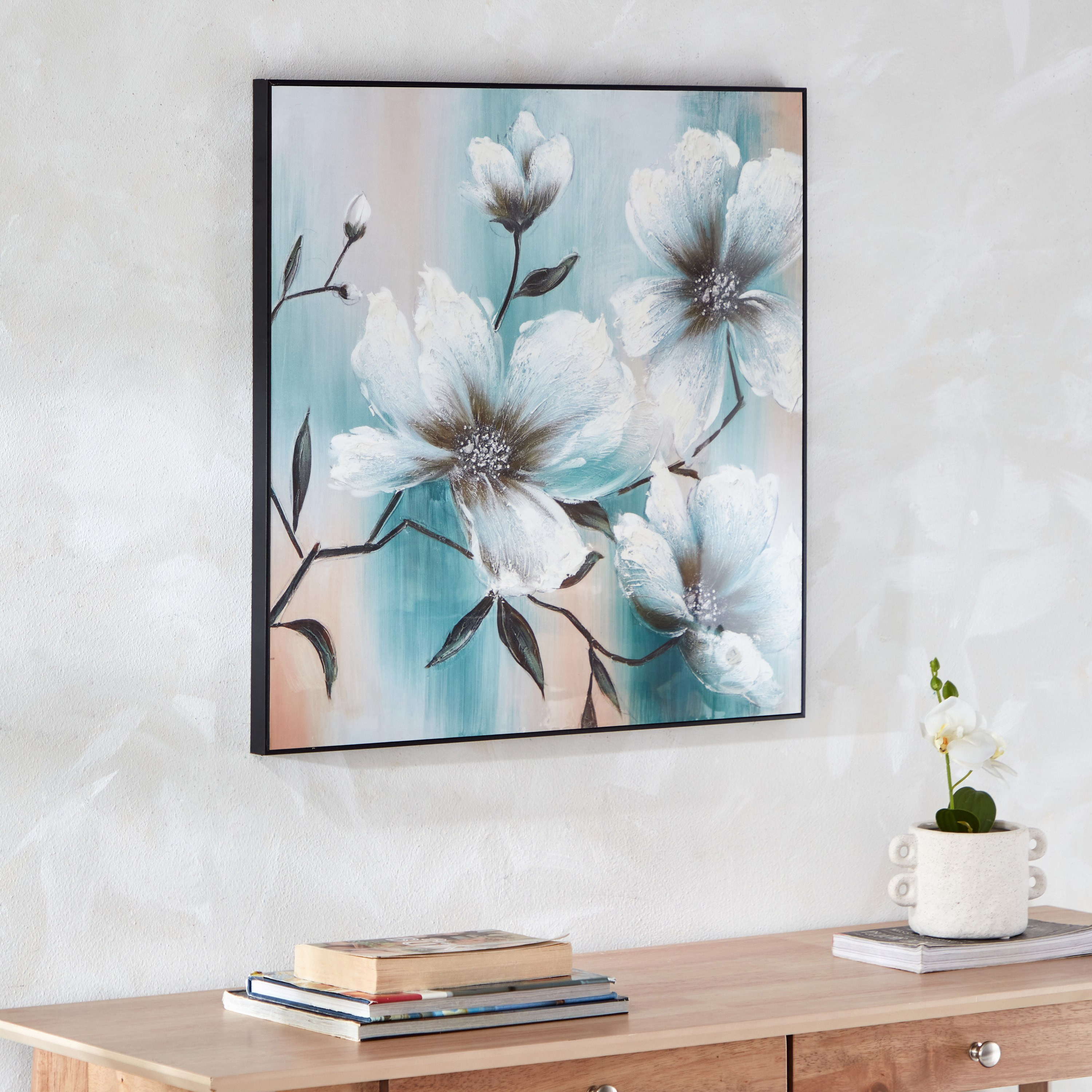 لوحة حائط مؤطرة أزهار لامعة من آلين - 60x60x2.5 سم-hbxhomeware-hbxdecorandfurnishings-image-2