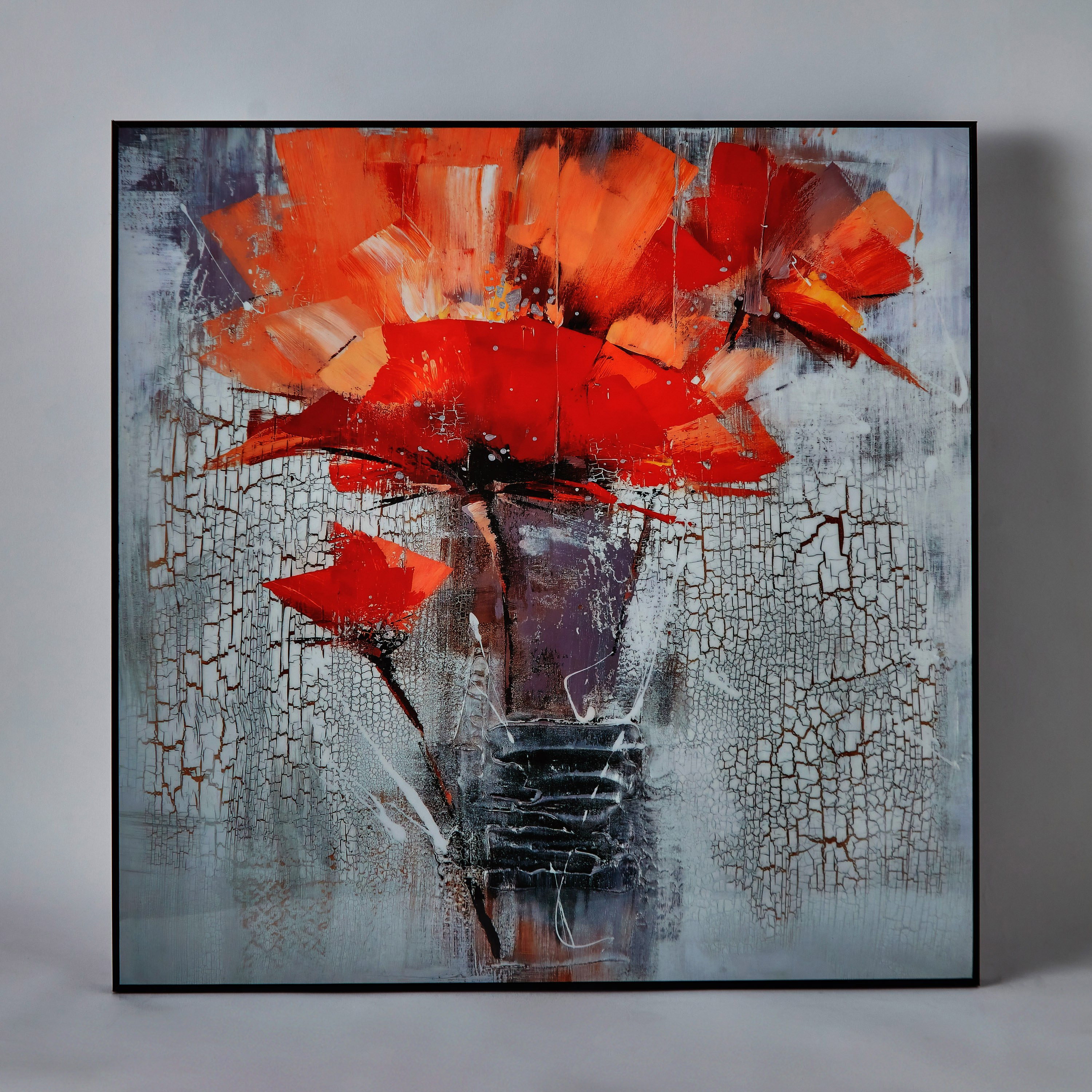 لوحة مؤطرة أزهار تجريدية لامعة من آلين - 60x60x2.5 سم-PROMO_HB_AE_B1G1_250925-image-6