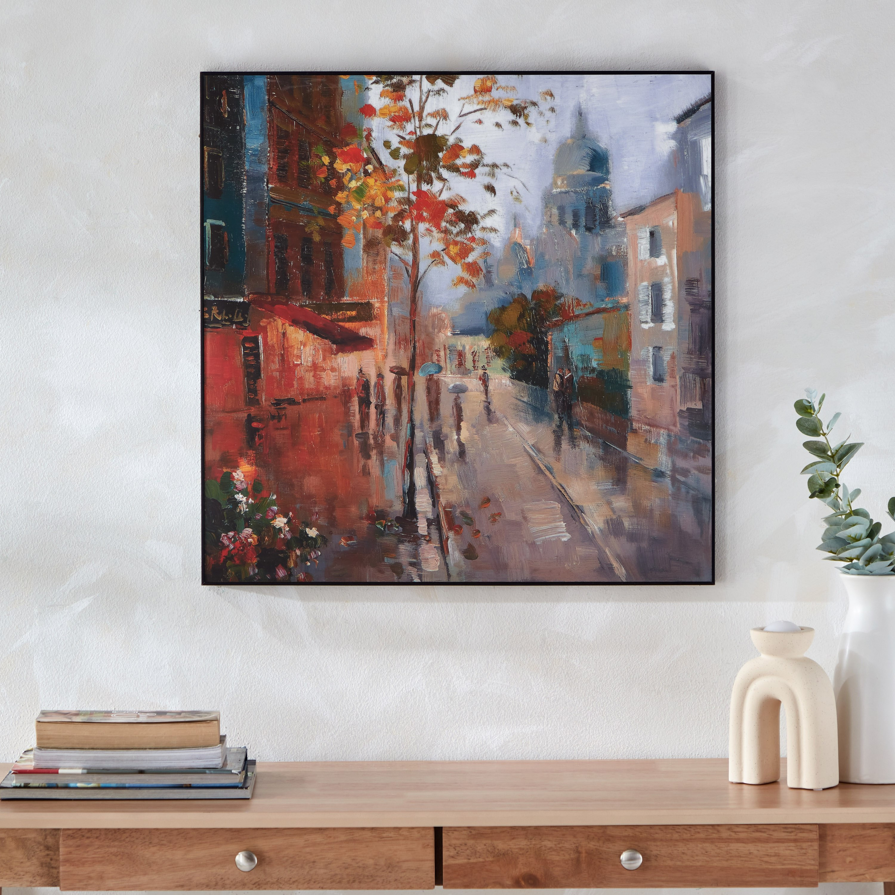 لوحة حائط مؤطرة  شارع المدينة لامعة من آلين - 60x60x2.5 سم-PROMO_HB_AE_B1G1_250925-image-1