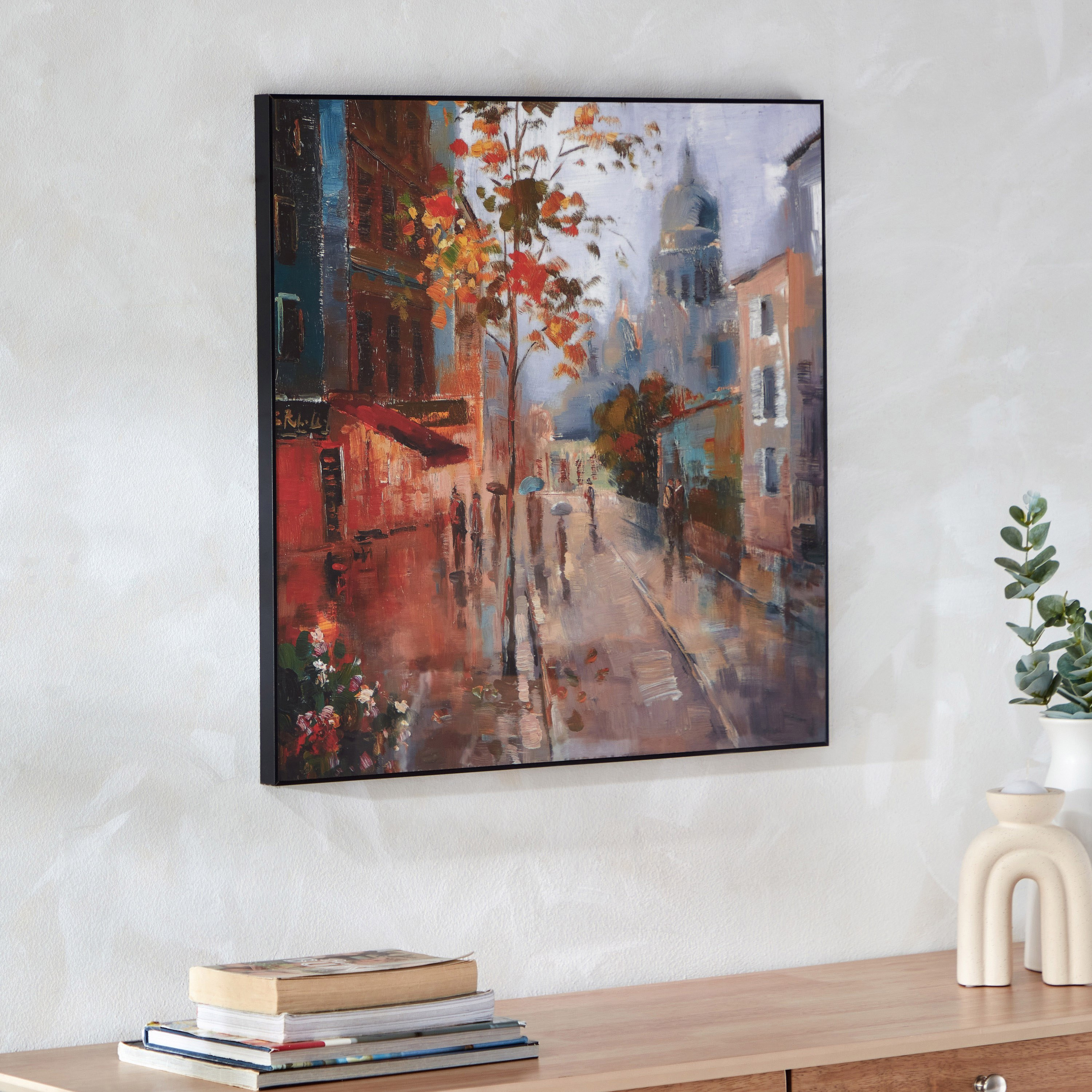 لوحة حائط مؤطرة  شارع المدينة لامعة من آلين - 60x60x2.5 سم-PROMO_HB_AE_B1G1_250925-image-2